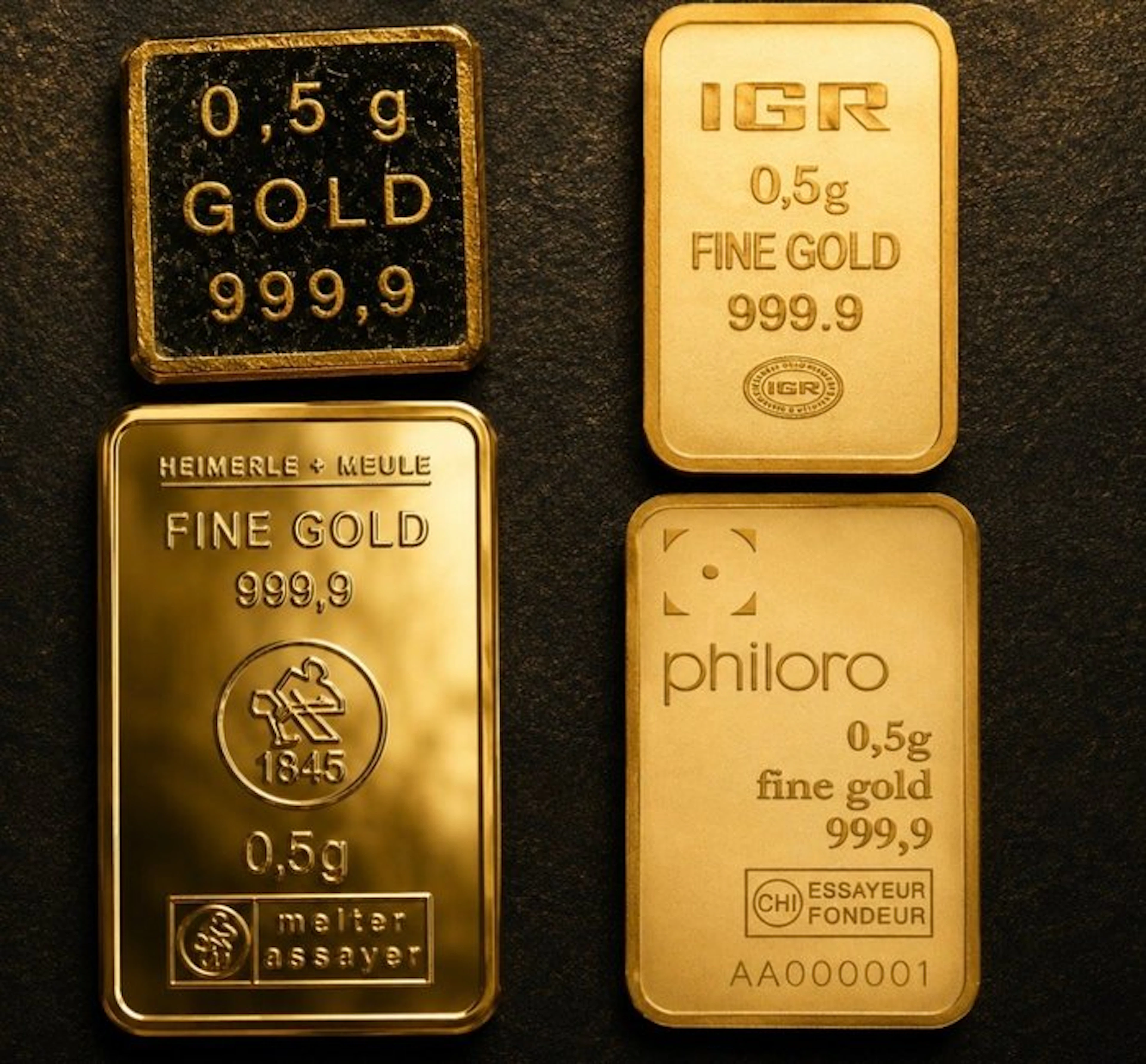 0,5 Gramm - Gold .999 - random refinery (No reserve price)