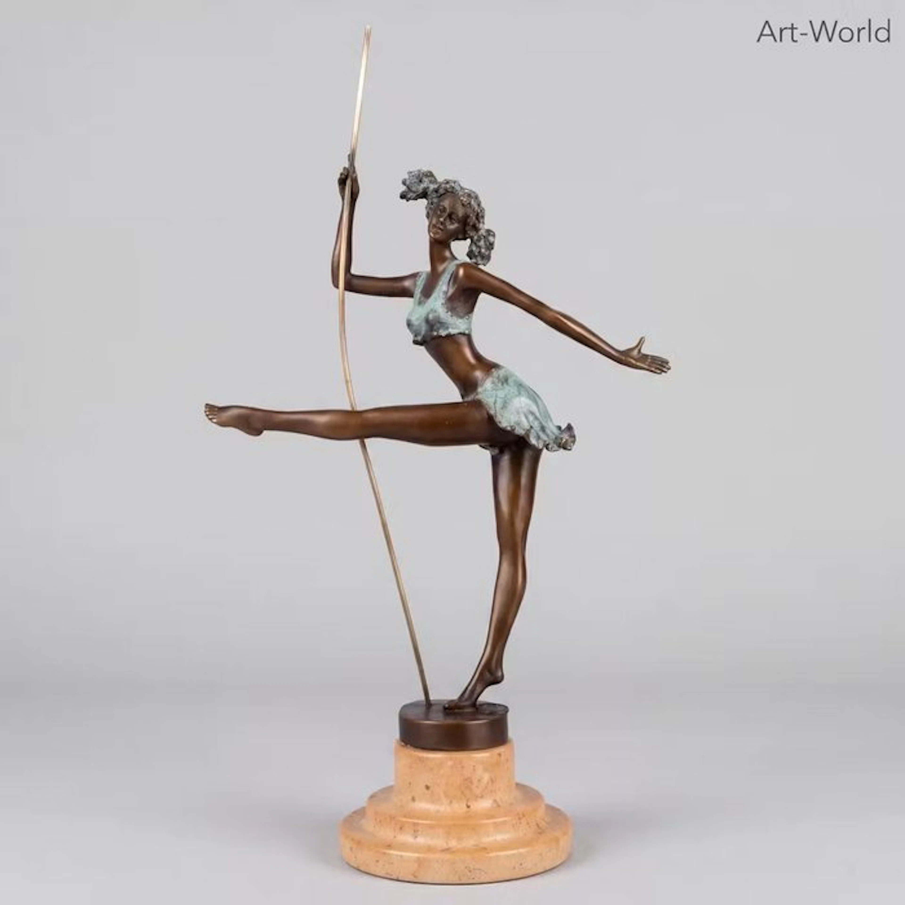Statue, Prachtig bronzen sculptuur van een ballerina
