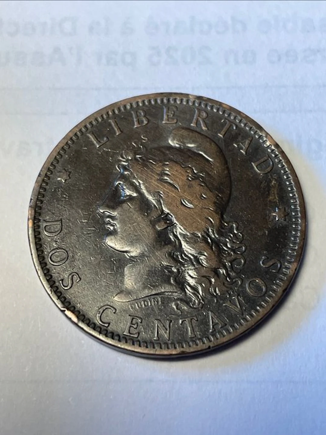 Argentina. 2 Centavos 1887 "Libertad" (No reserve price)