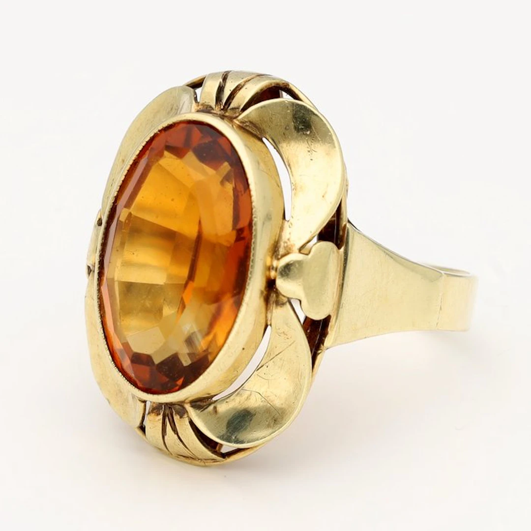 Ring - 14 kt. Yellow gold - 4.51ct. tw. Citrine