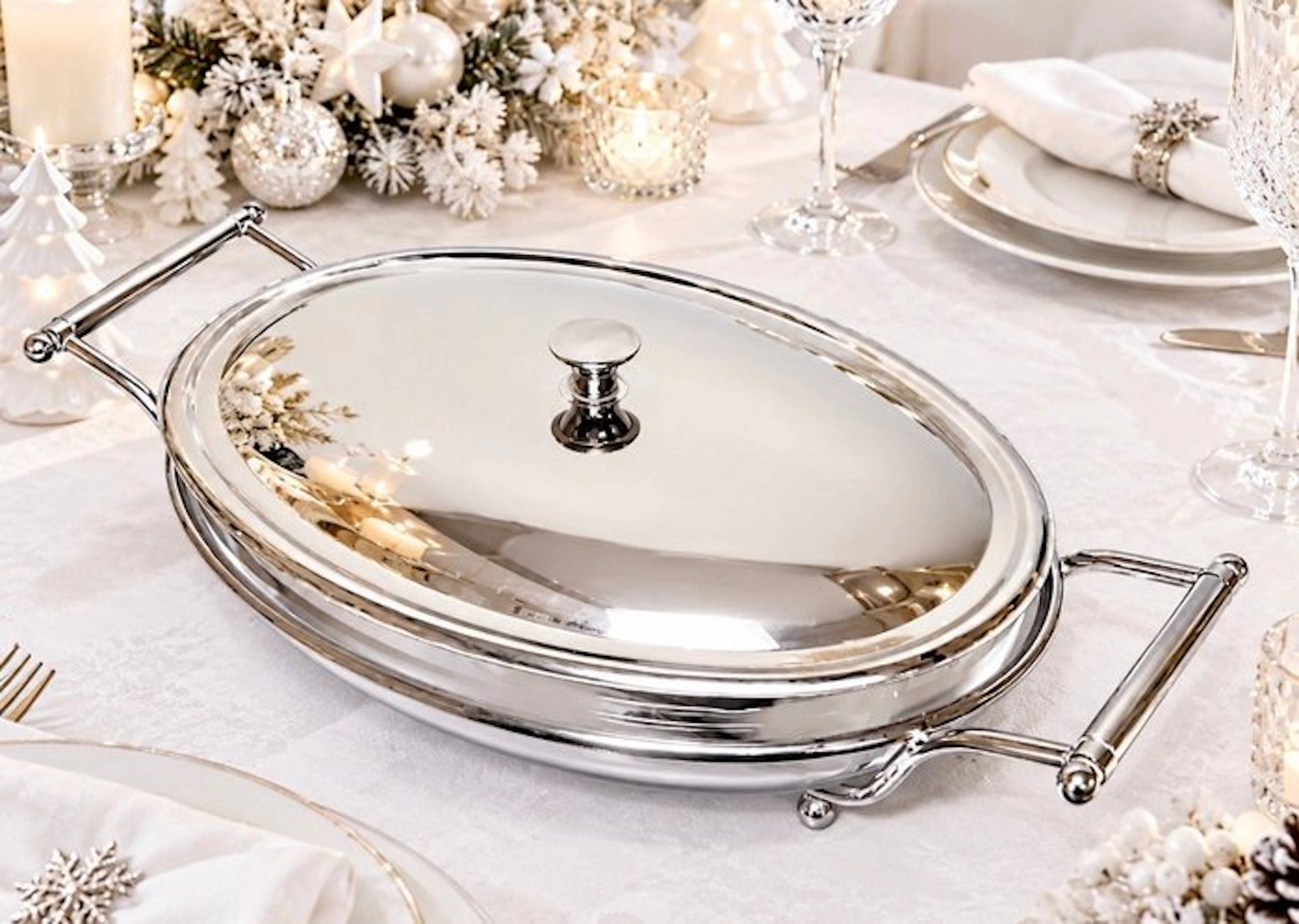 Serving dish - Glass, Metal