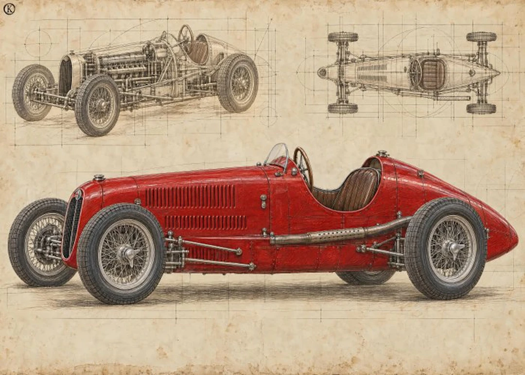Kleury.art - [XL MATTE PAPER] "Alfa Romeo 158 Alfetta...