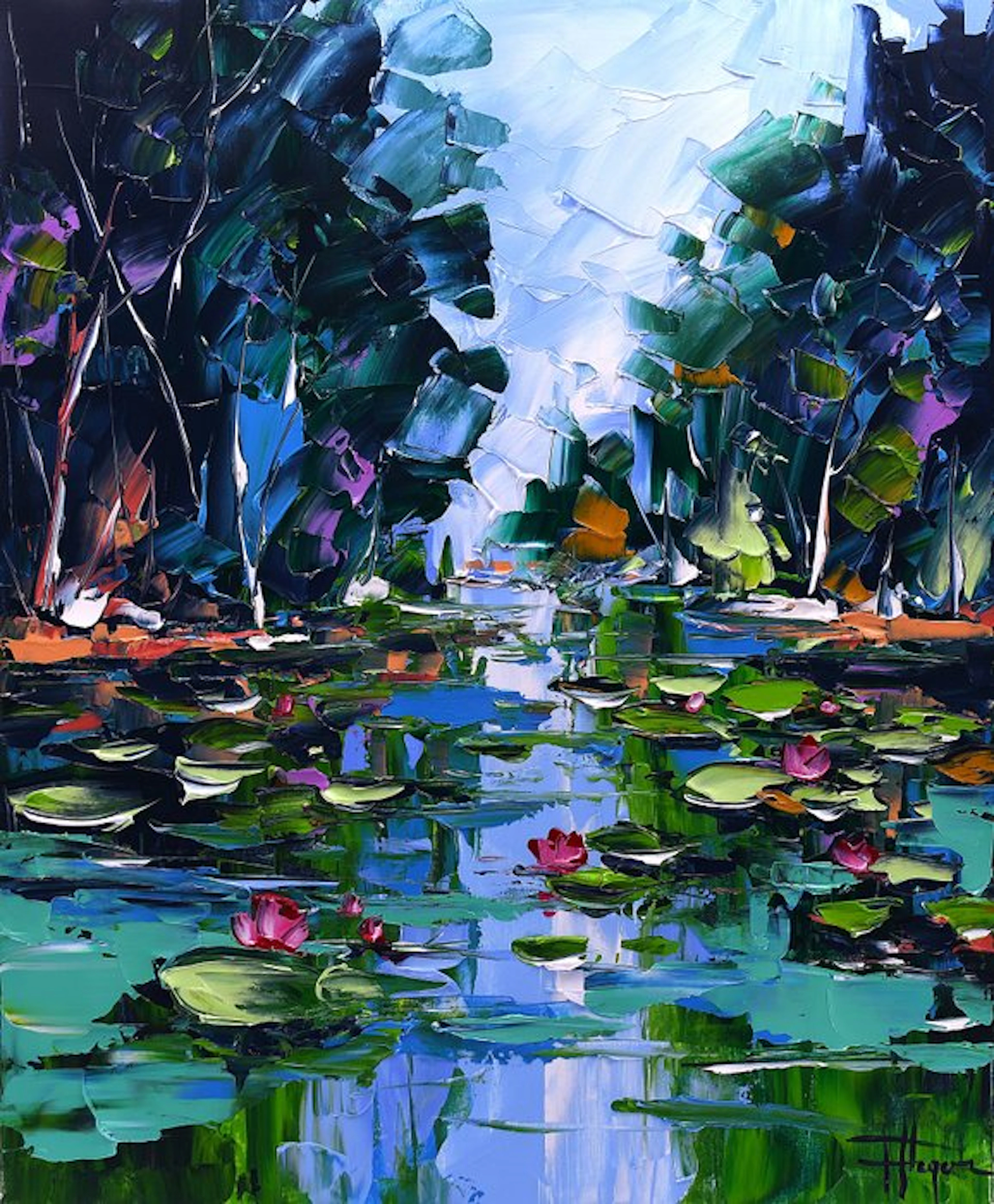 Olivier Pfleger - Mandrafina " Les nénuphars " FORMAT LARGE