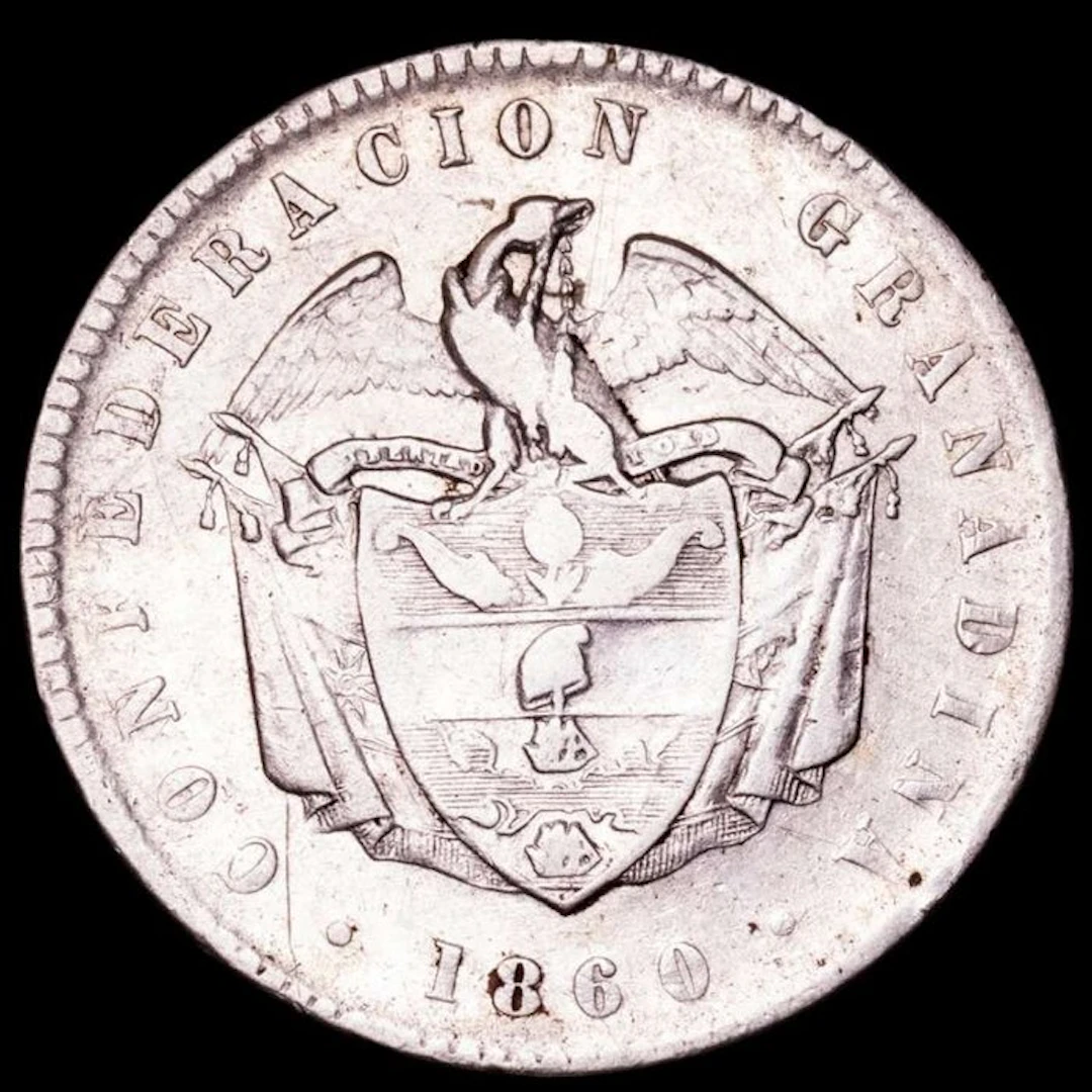 Colombia. 1 Peso Bogota 1860. Confederacion Granadina