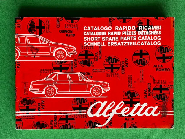 Manual - Alfa Romeo - Catalogo rapido Ricambi - Alfetta...