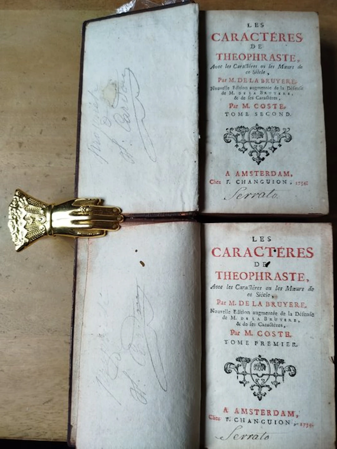 La Bruyère - Les caractères de Théophraste - 1754