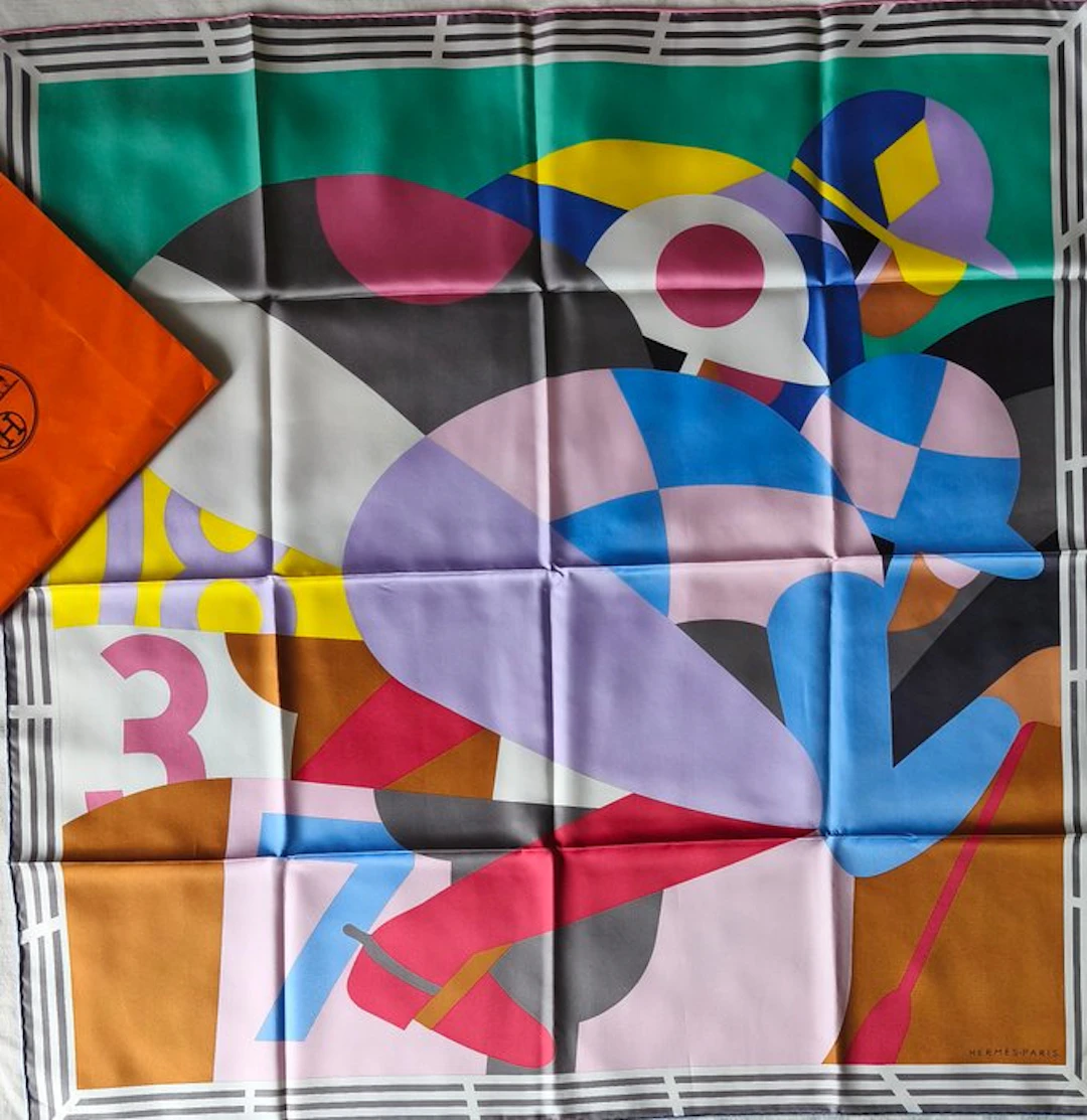 Hermès - Modèle "Le 18, le 3 et le 7" by Geoff McFetridge, neuf - Foulard