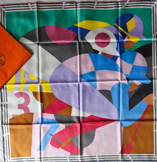 Hermès - Modèle "Le 18, le 3 et le 7" by Geoff McFetridge, neuf - Foulard
