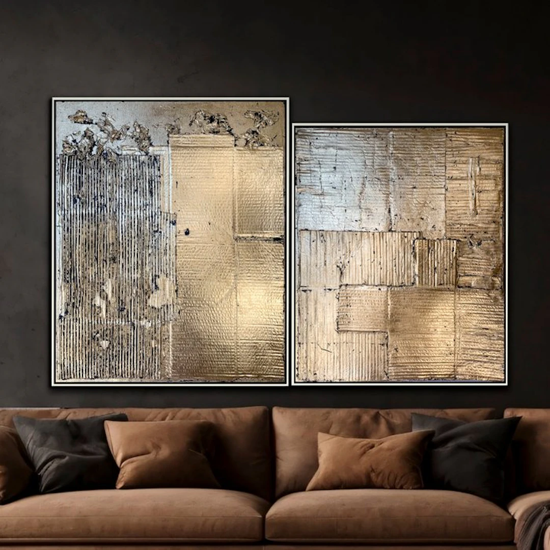 Fran Gonzalez (1959) - Gold Dyptich (XXL) (con bastidor)