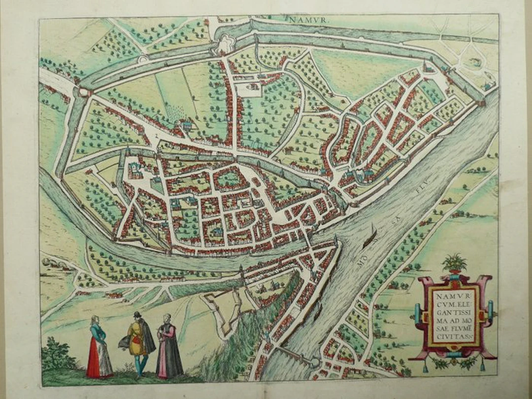 Europe - Belgium / Namur; Georg Braun, Frans Hogenberg - Namurcum - 1575