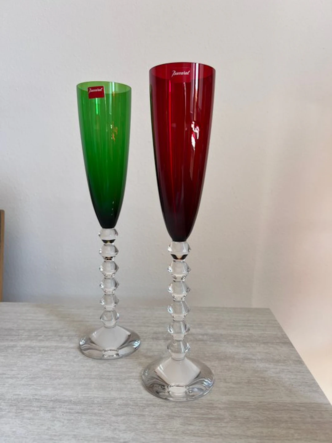 Baccarat - Champagne flute (2) - Glass - Champagne flutes