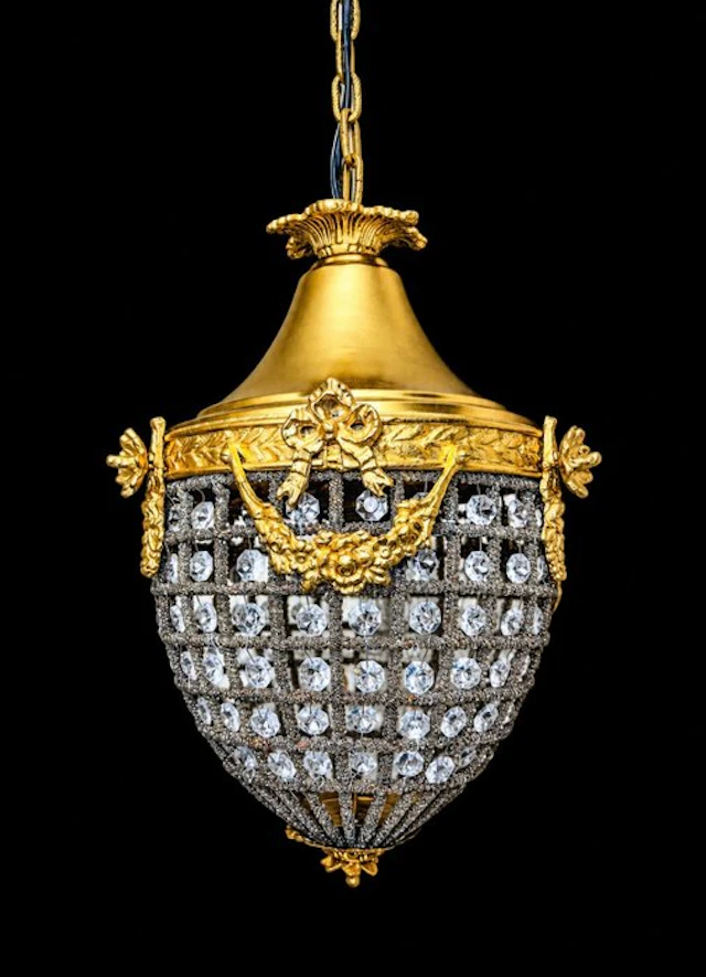 Hanging lamp - Bronze, Crystal - Suspension style Empire