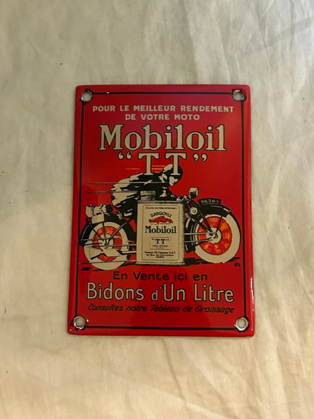 Enamel sign - Mobiloil T.T - Enamel sign - Enamel