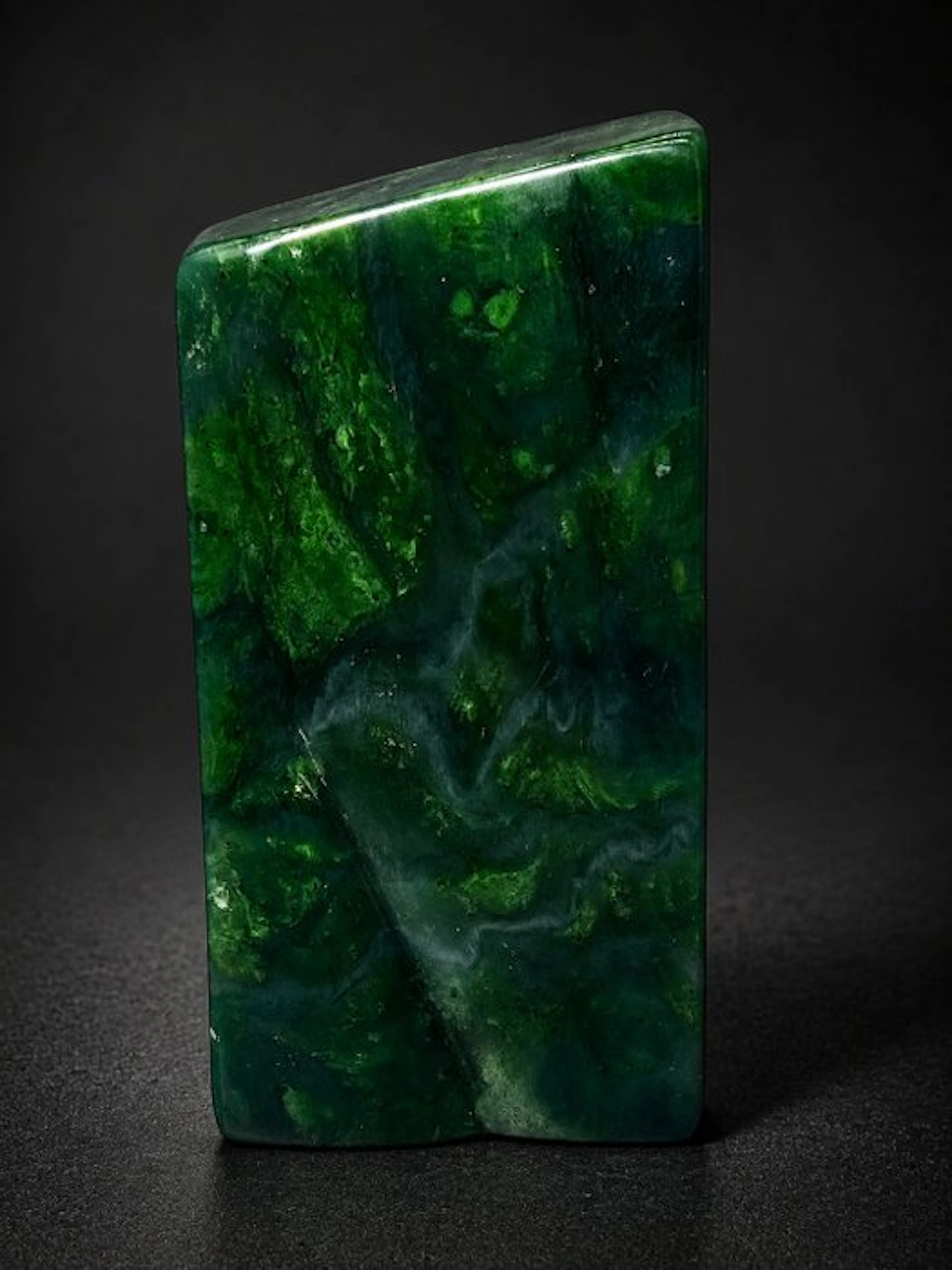 Exceptional Nephrite Jade Freeform – Rich Multi-Green...