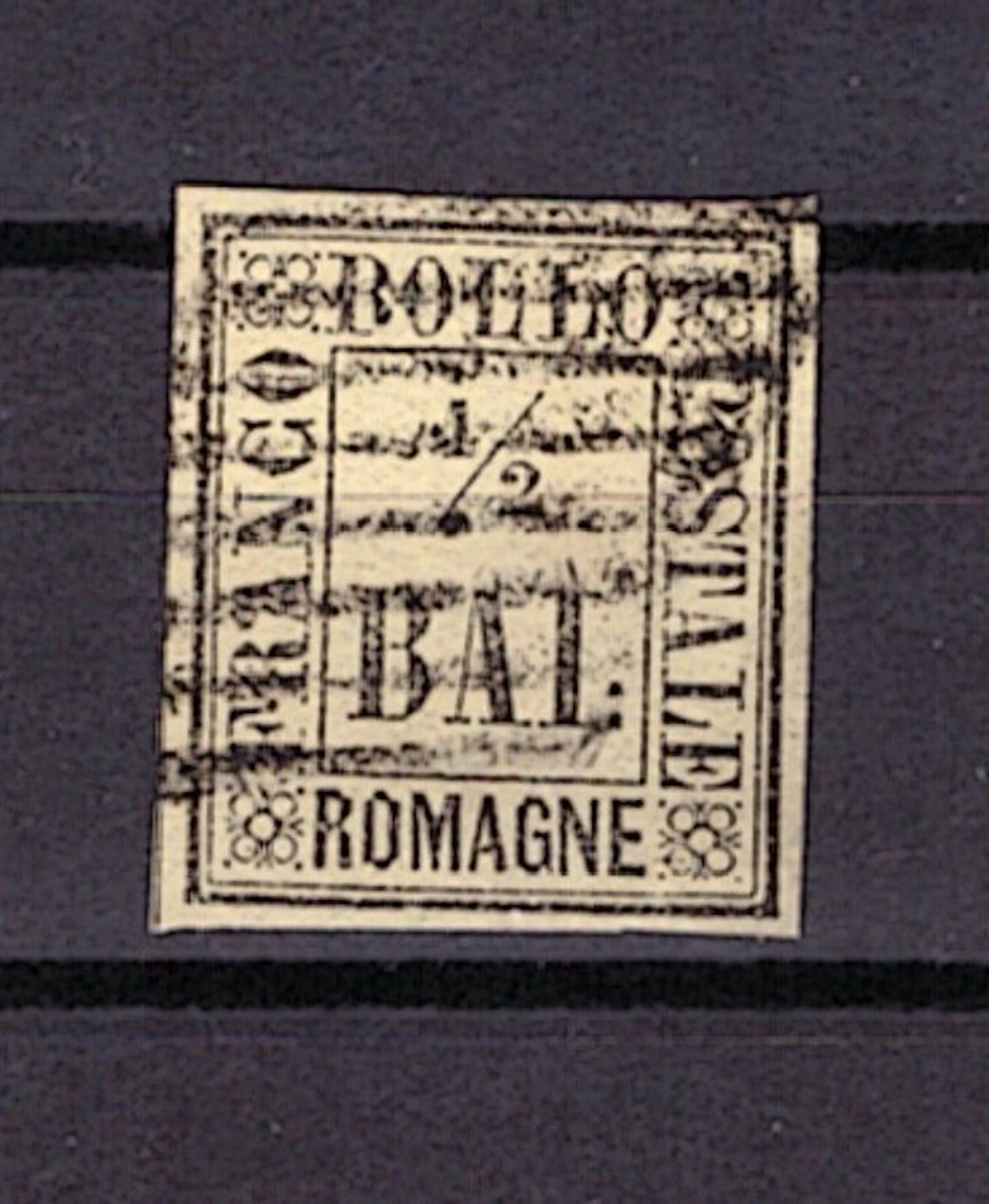 Italian Ancient States - Romagne 1859 - 1/2 baj straw yellow - Sassone 1