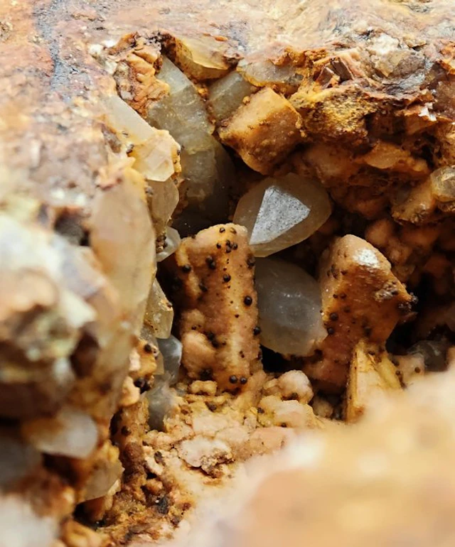 Large quartz and orthoclase geode Crystals on matrix...