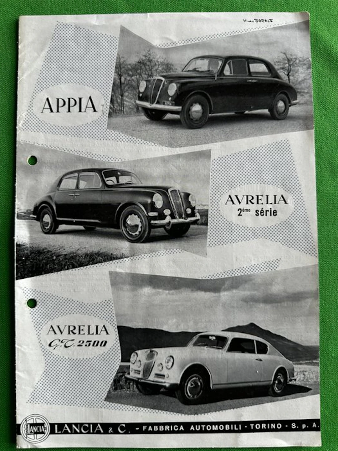 Brochure - Lancia - Appia - Aurelia - Aurelia G.T. 2500
