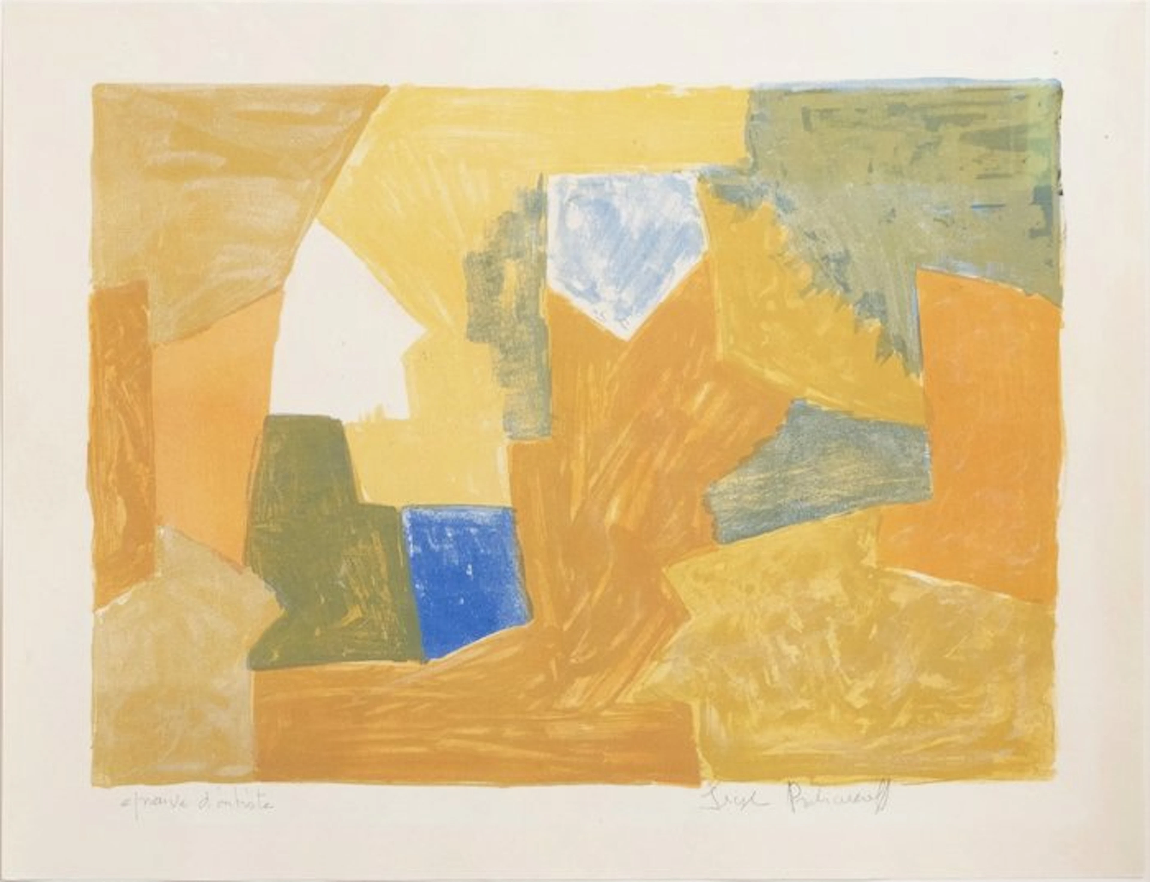 Serge Poliakoff (1900-1969) - Composition jaune, orange et verte