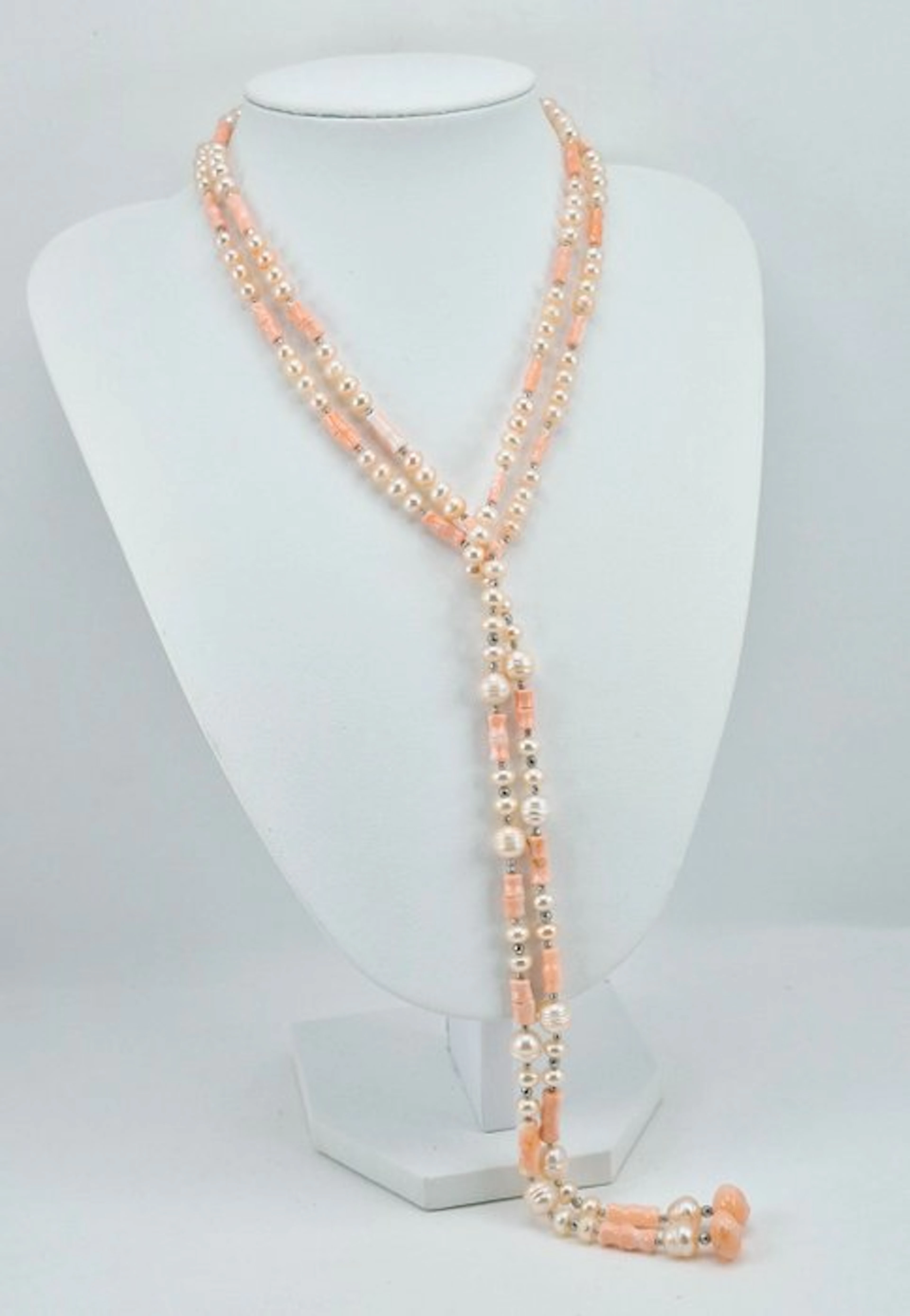 Coral - Hematite - Necklace