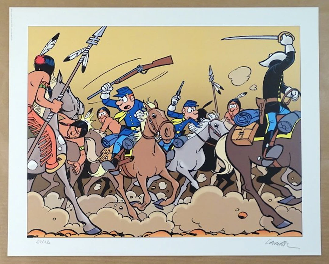 Lambil, Willy - 1 Offset Print - Les Tuniques Bleues - La bataille - 2009
