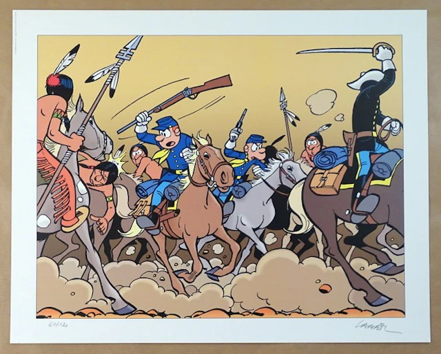 Lambil, Willy - 1 Offset Print - Les Tuniques Bleues - La bataille - 2009