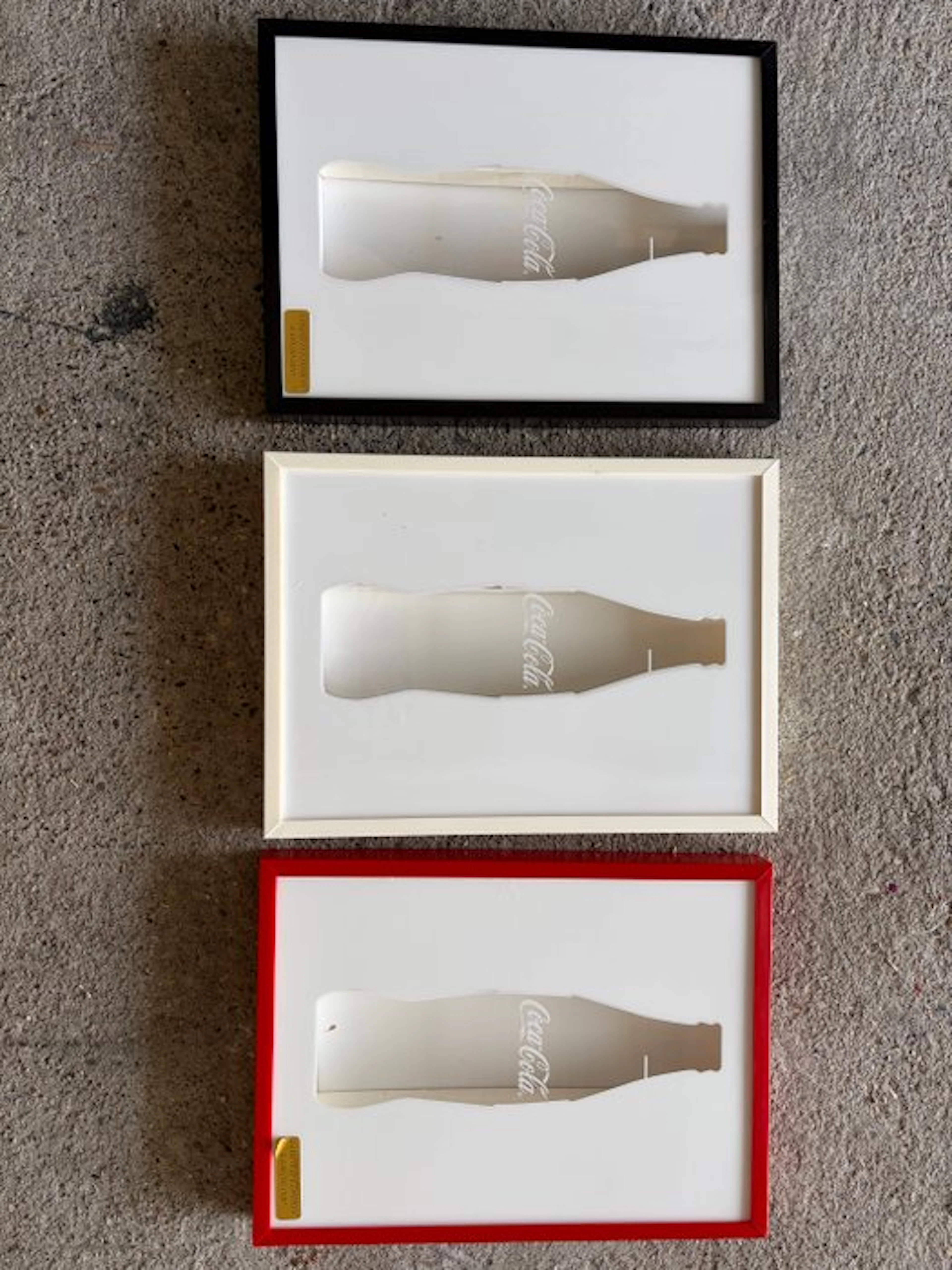 Coca-Cola - Coca-Cola bottle mirror framed - Advertising sign (3) - Glass