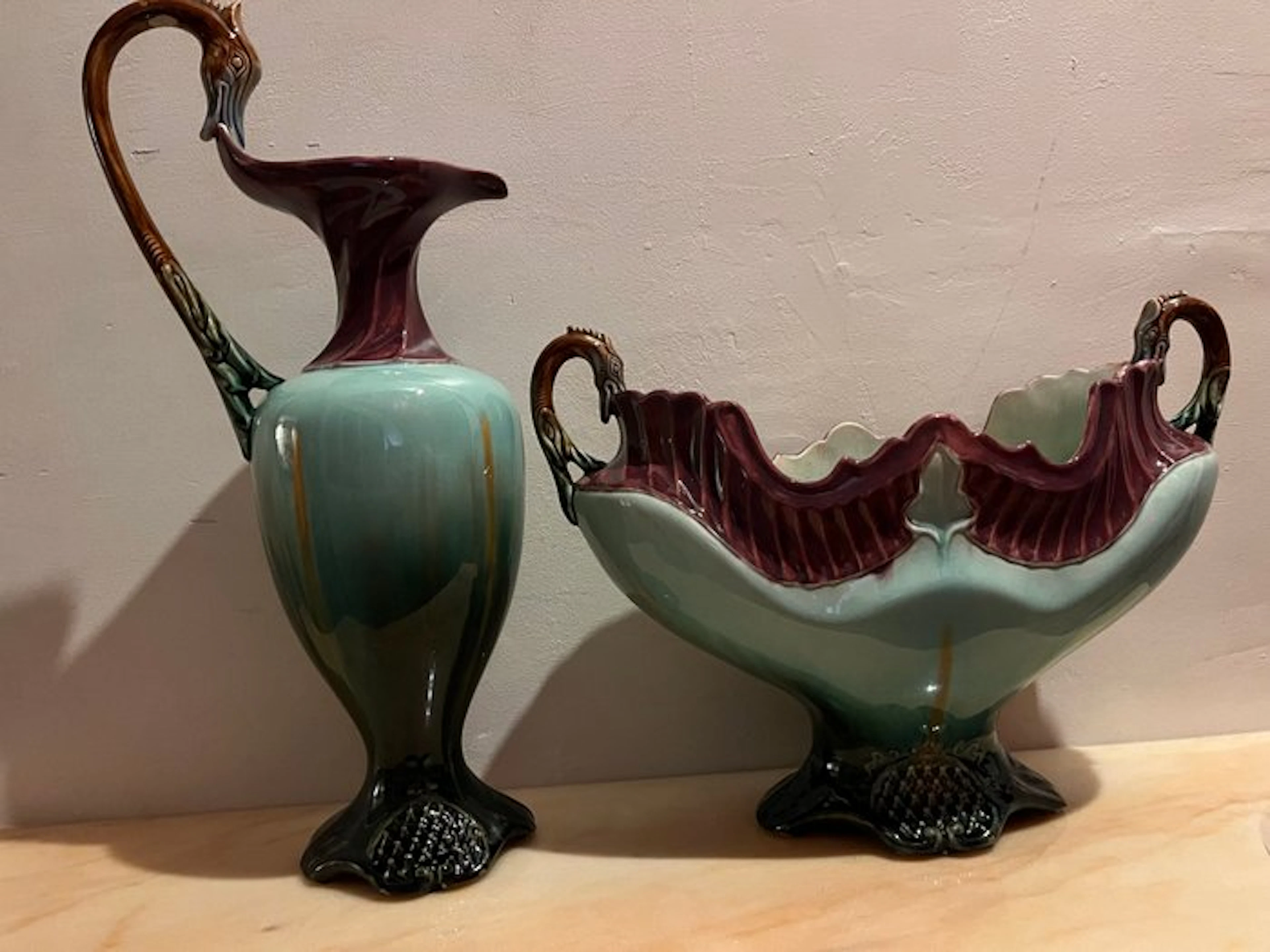 Dressler - Julius Dressler - Vase (2) - Majolica - Art Nouveau