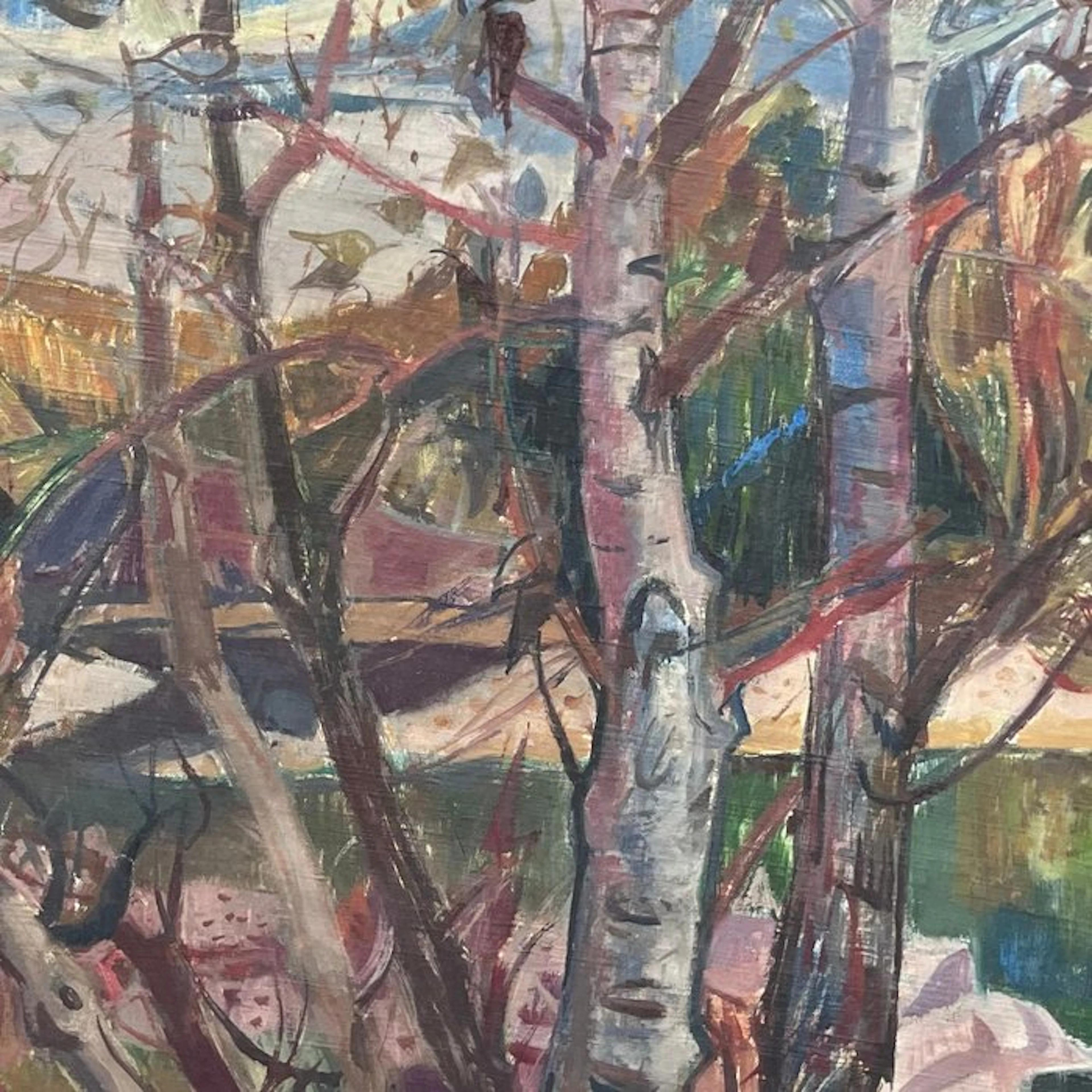 Jean Aujame (1905-1965) - Paysage boisé : Arbres et...
