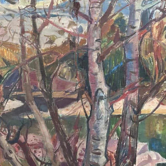 Jean Aujame (1905-1965) - Paysage boisé : Arbres et...