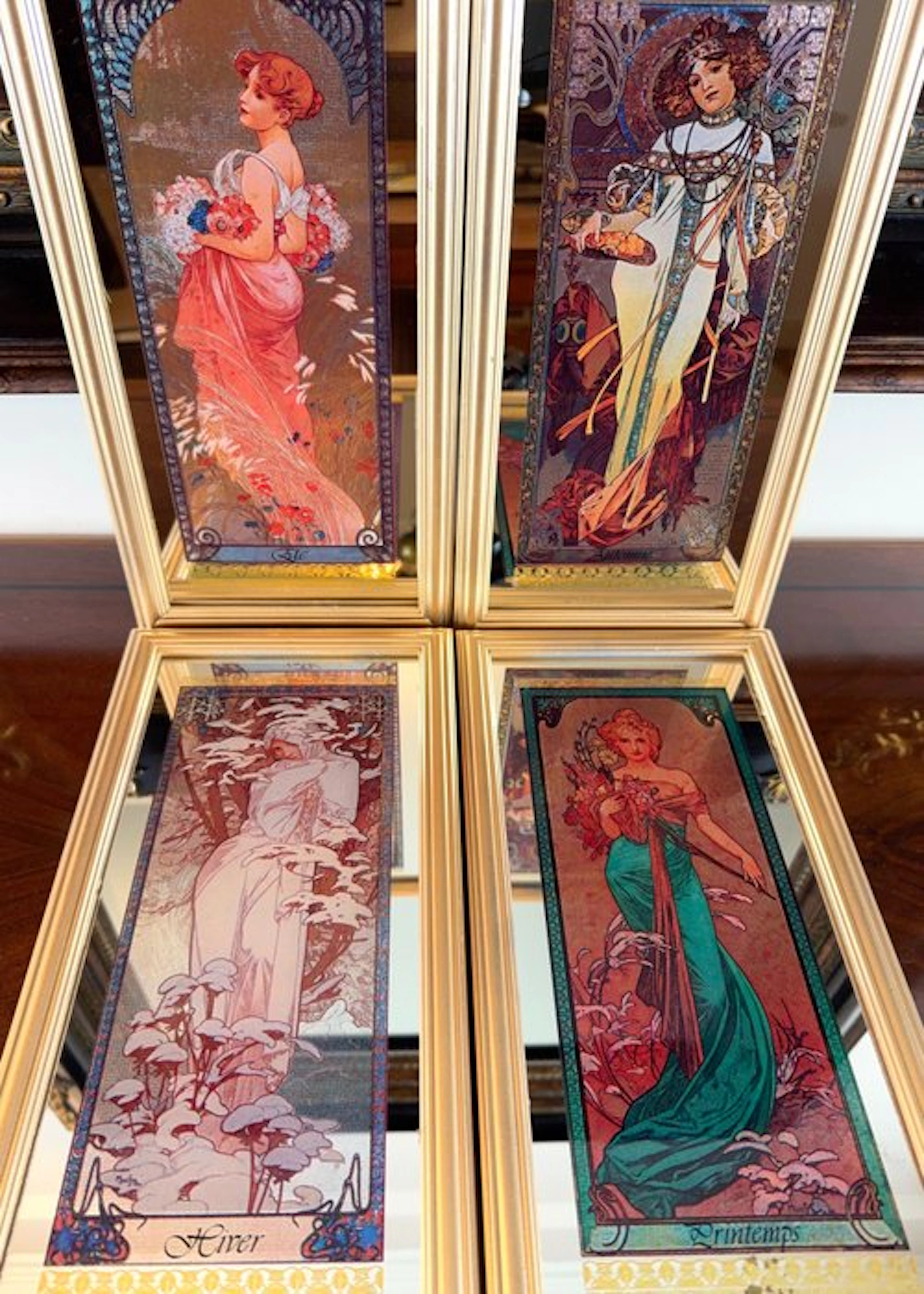 Alphonse Mucha (après) - Wall mirror (4)- "The Four...