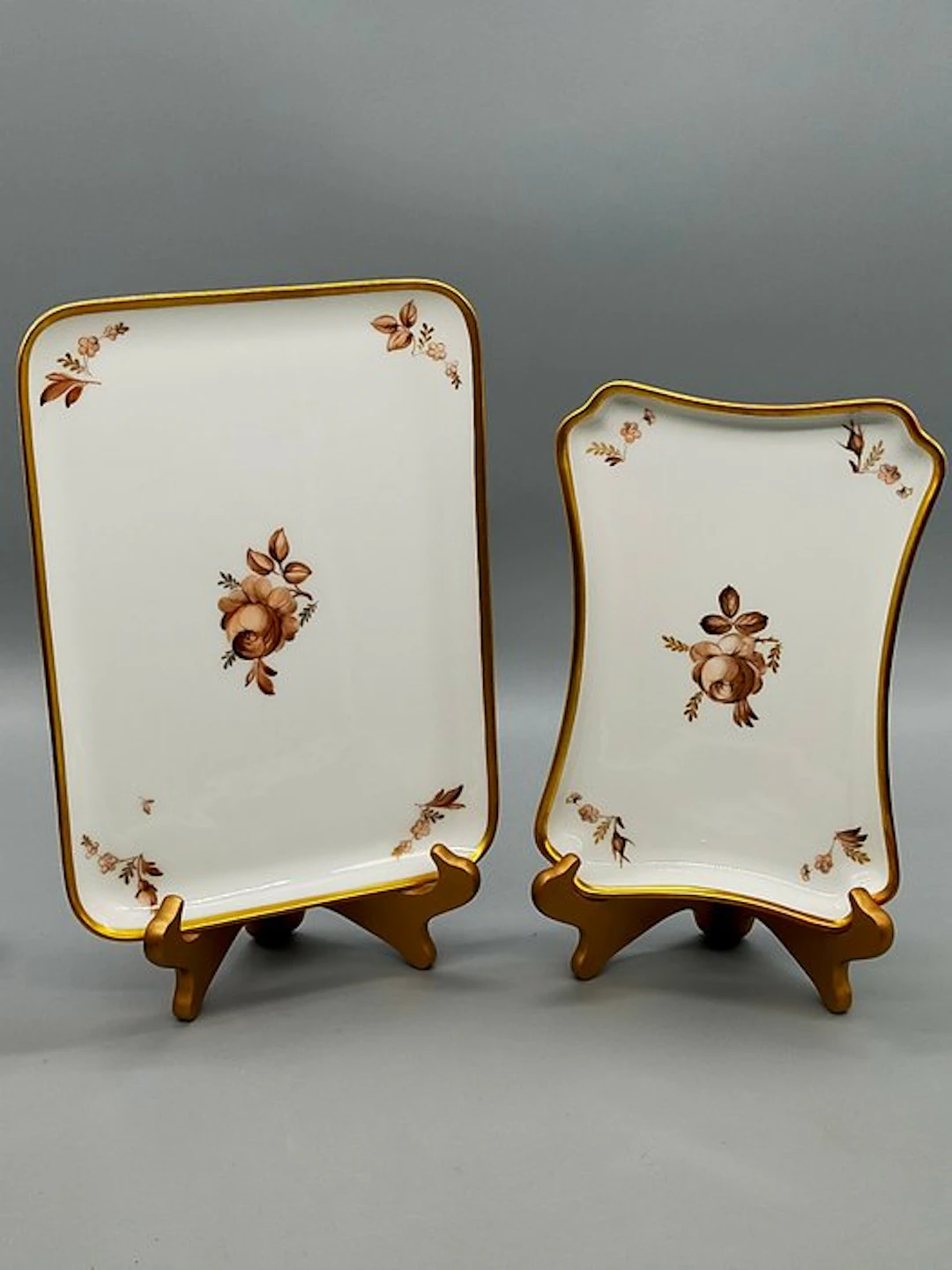 Royal Copenhagen Porzellan Tabletts – Handbemalt Goldrand - Platter - Porcelain