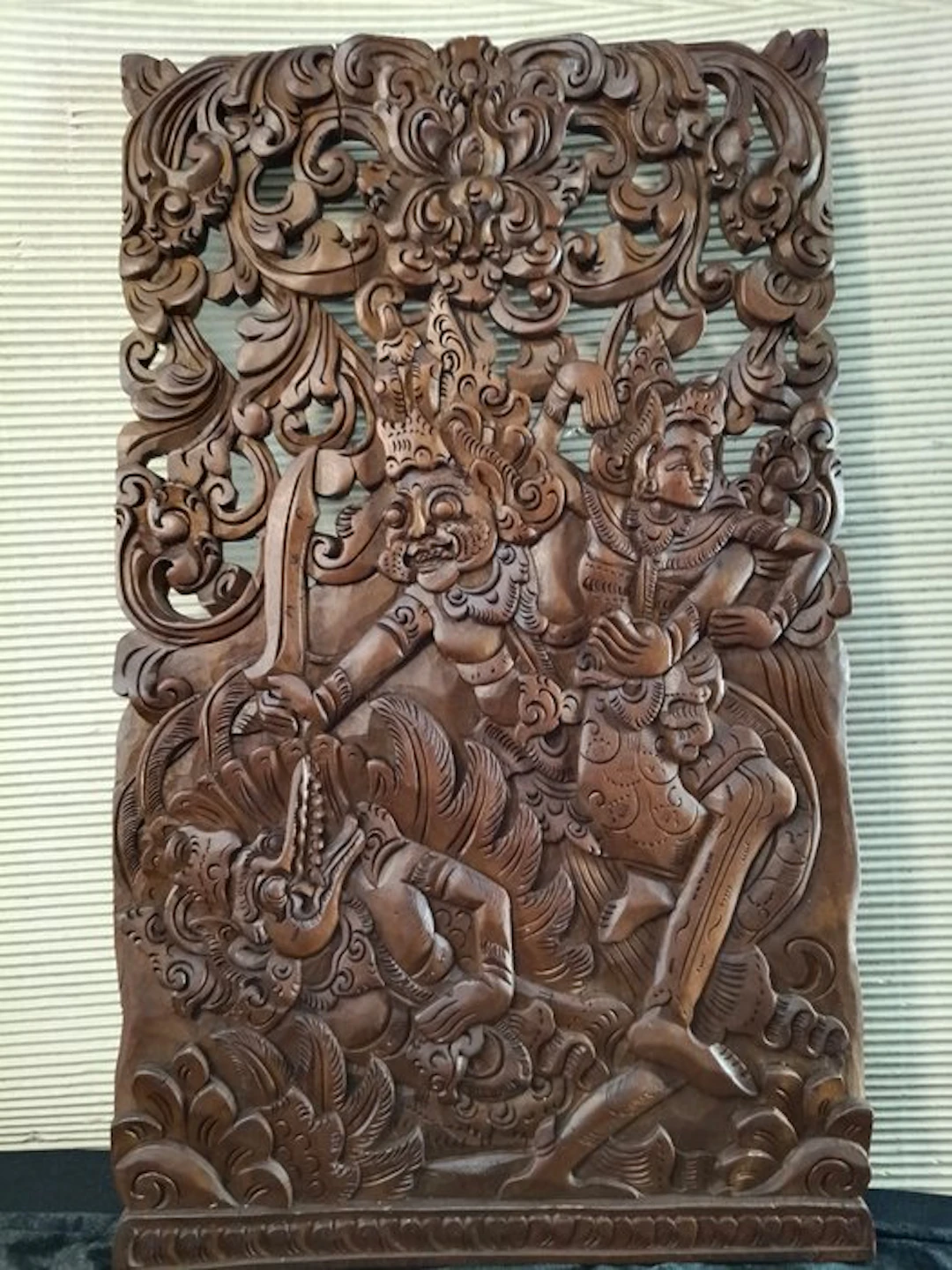 Panel - Wood - Garuda Wisnu, with Bedawang
