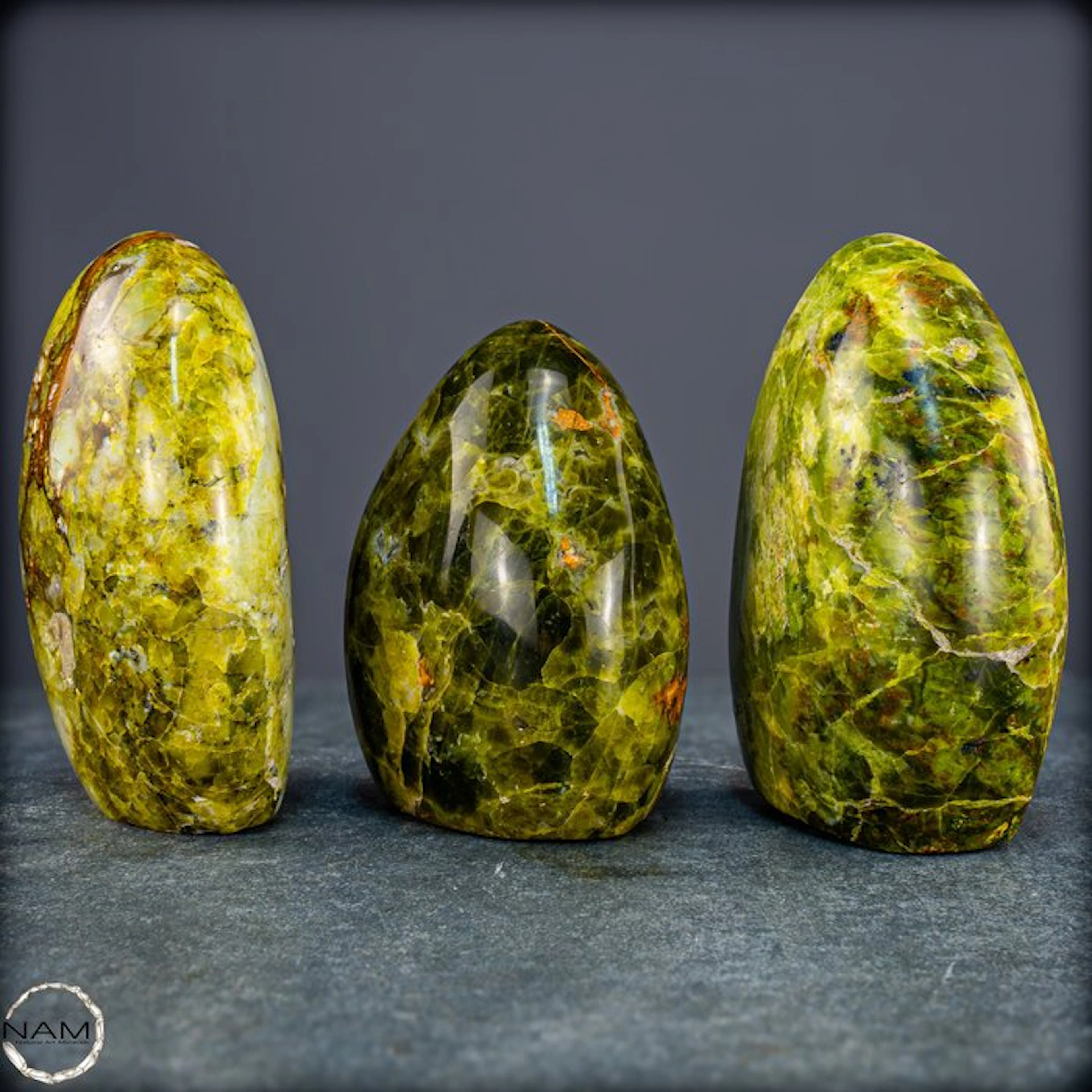 Green opal freeform set – luminous natural artworks in...