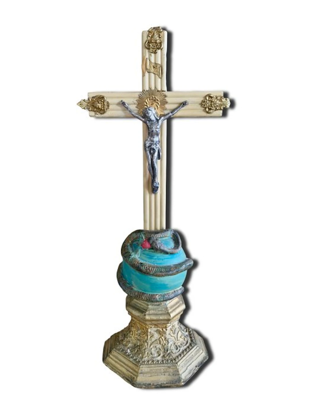 Crucifix - Metal, Wood - 20th century - 40 cm