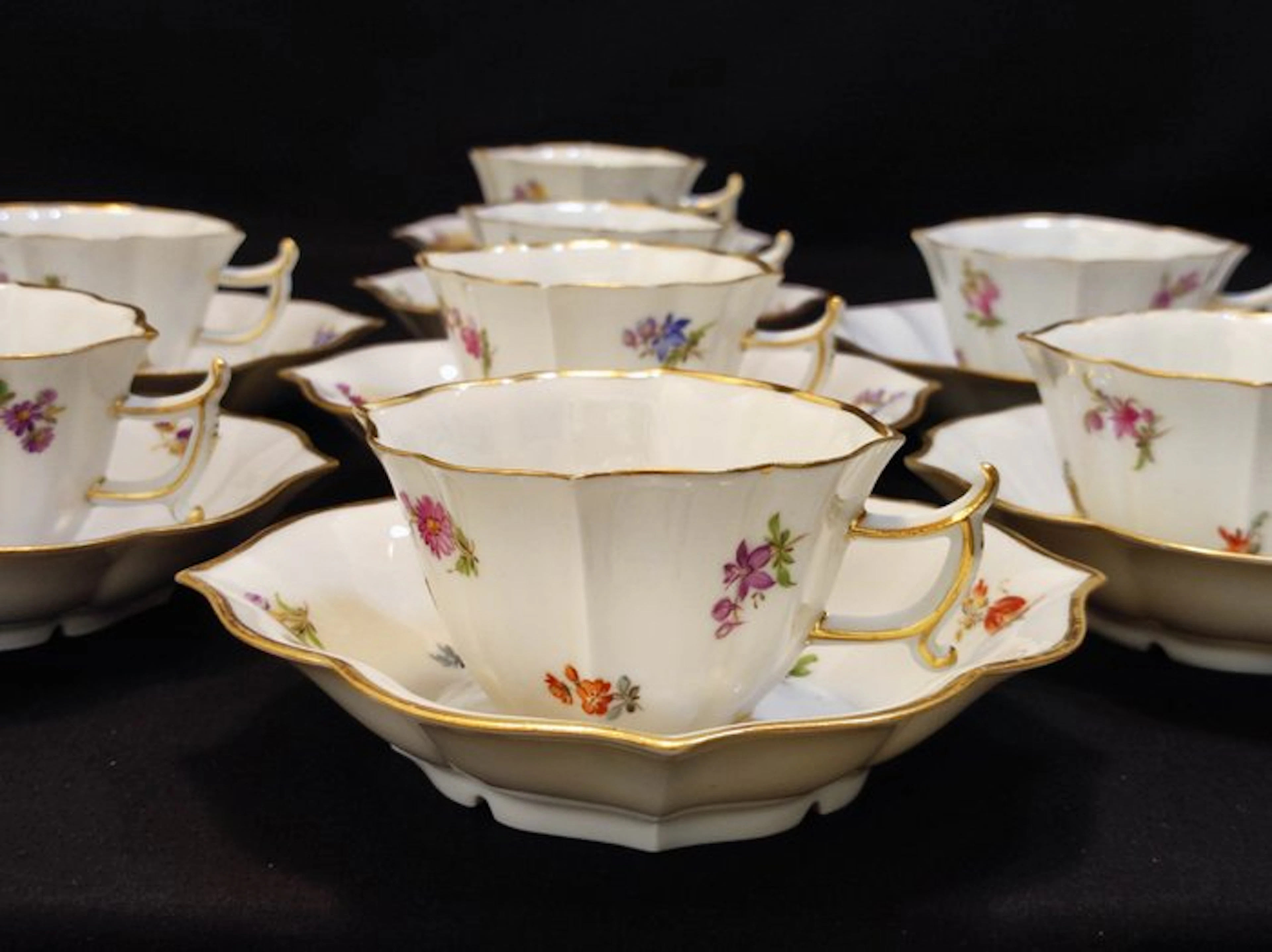 Meissen - Coffee set for 8 (16) - Mokka-/Espressoservice...
