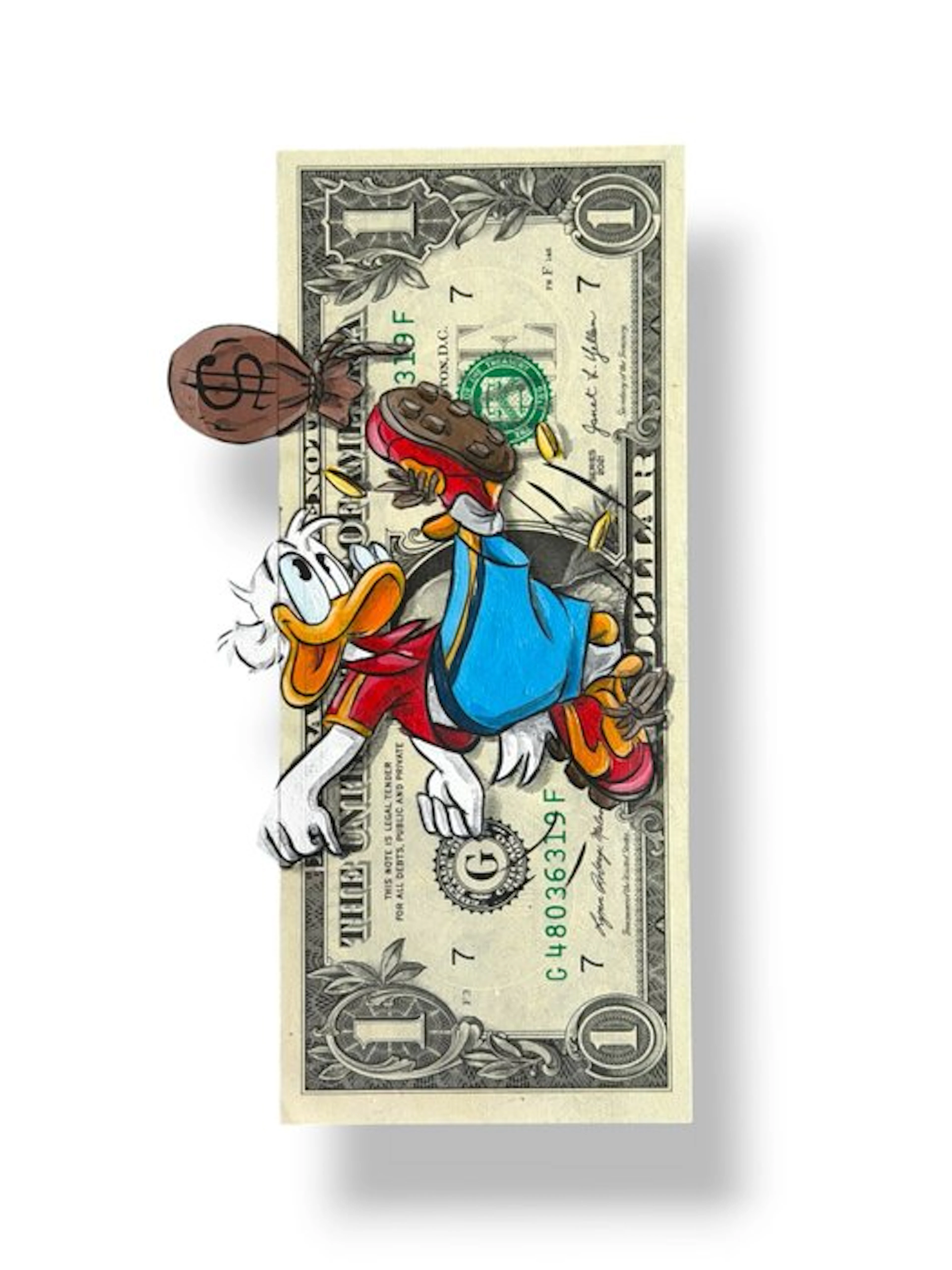 Alan Stefanov (1999) - "Money Kick" 1 Dollar bill - NO Reserve