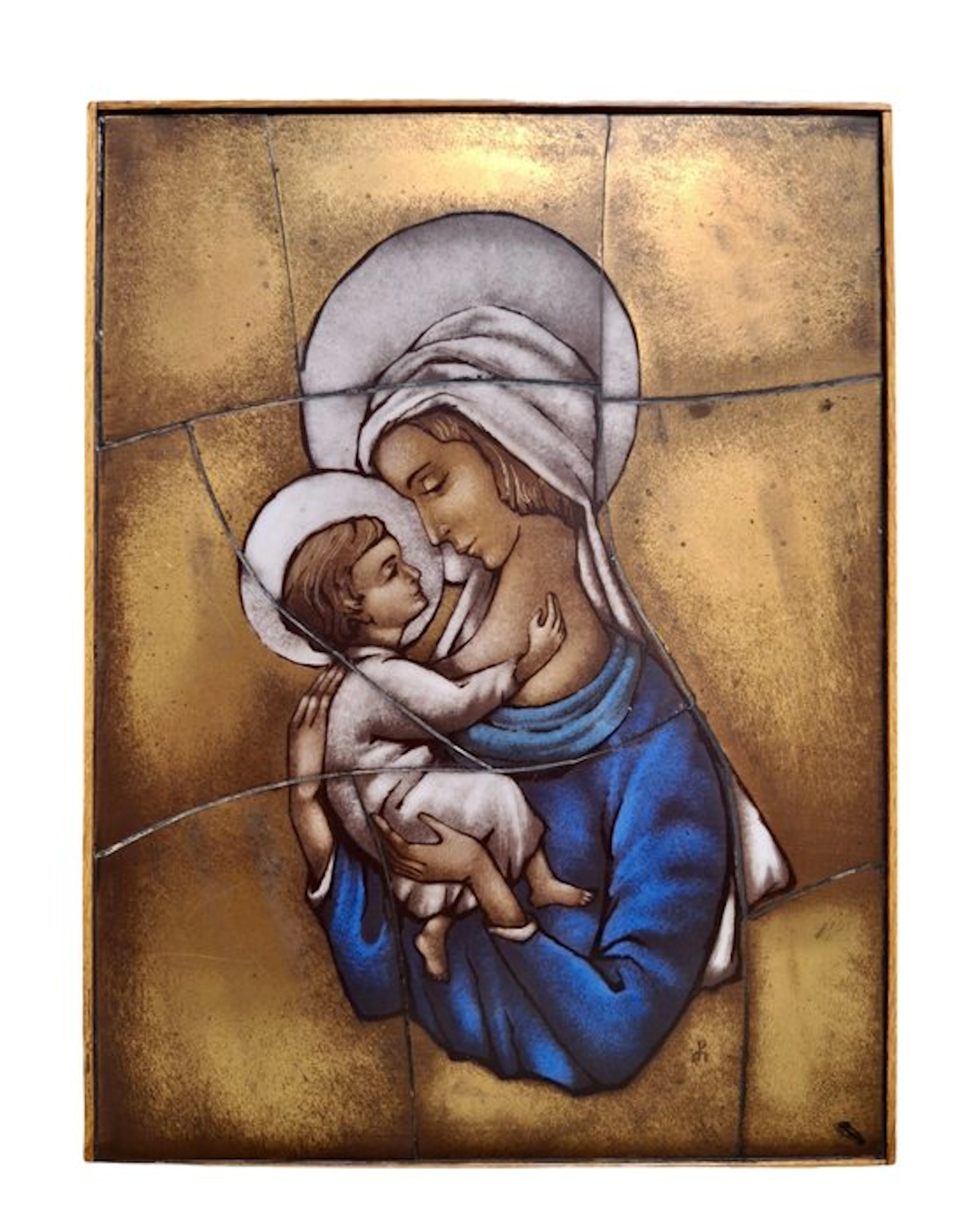Gebroeders Van Paridon - Icon - Mary with Child Jesus - 20 x 27 cm - Glass