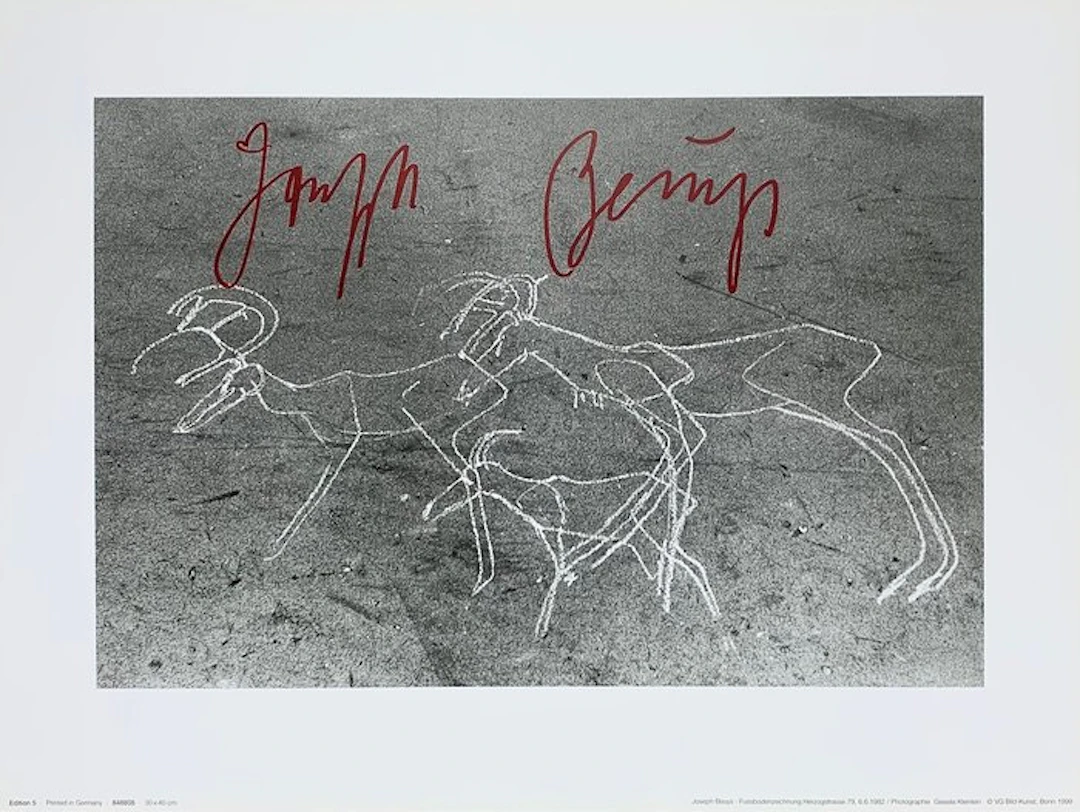 Joseph Beuys - Fussbodenzeichnung Herzogstrasse 79 - Print - 40 x 40 cm - 1980s