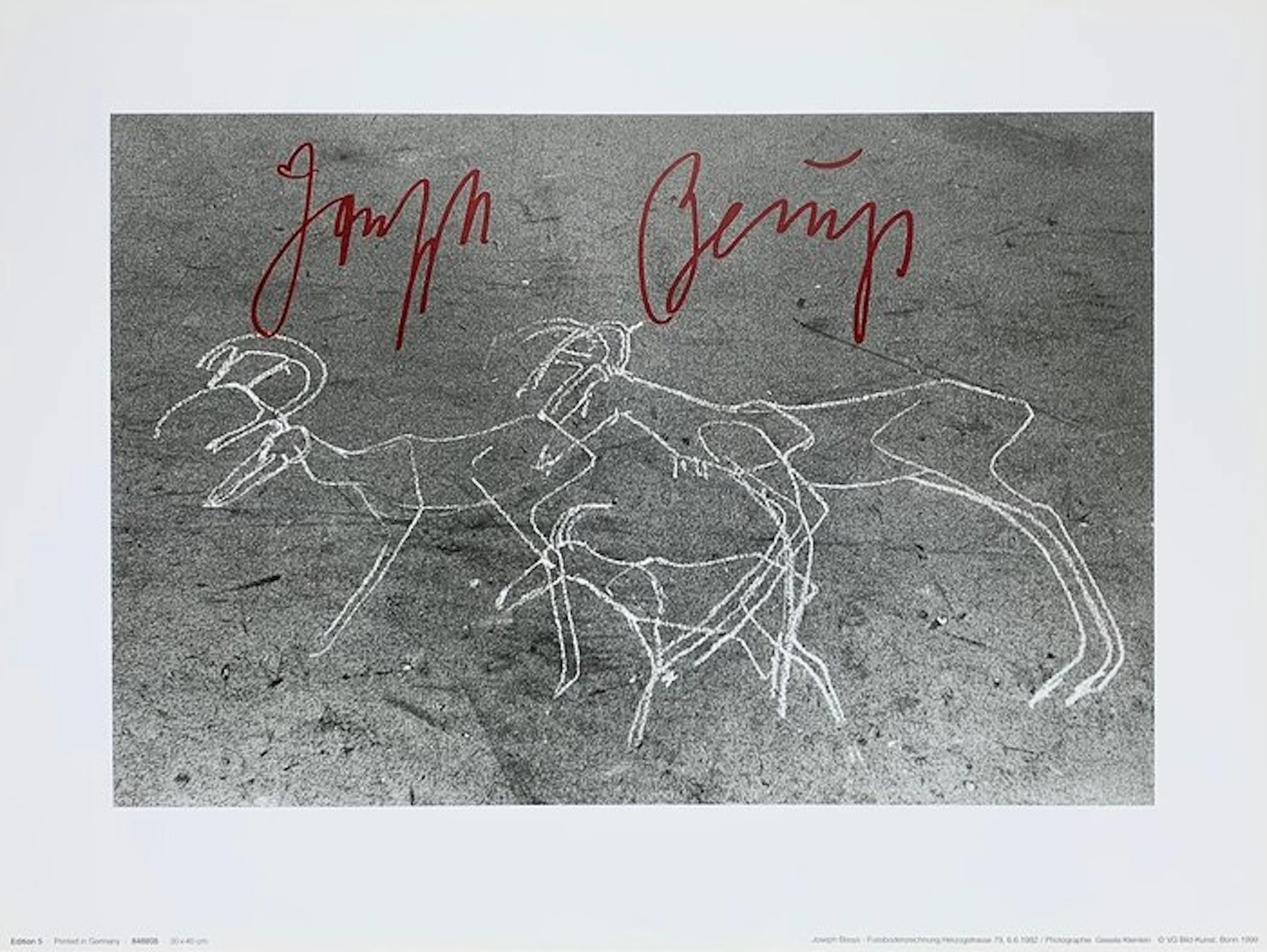 Joseph Beuys - Fussbodenzeichnung Herzogstrasse 79 - Print - 40 x 40 cm - 1980s
