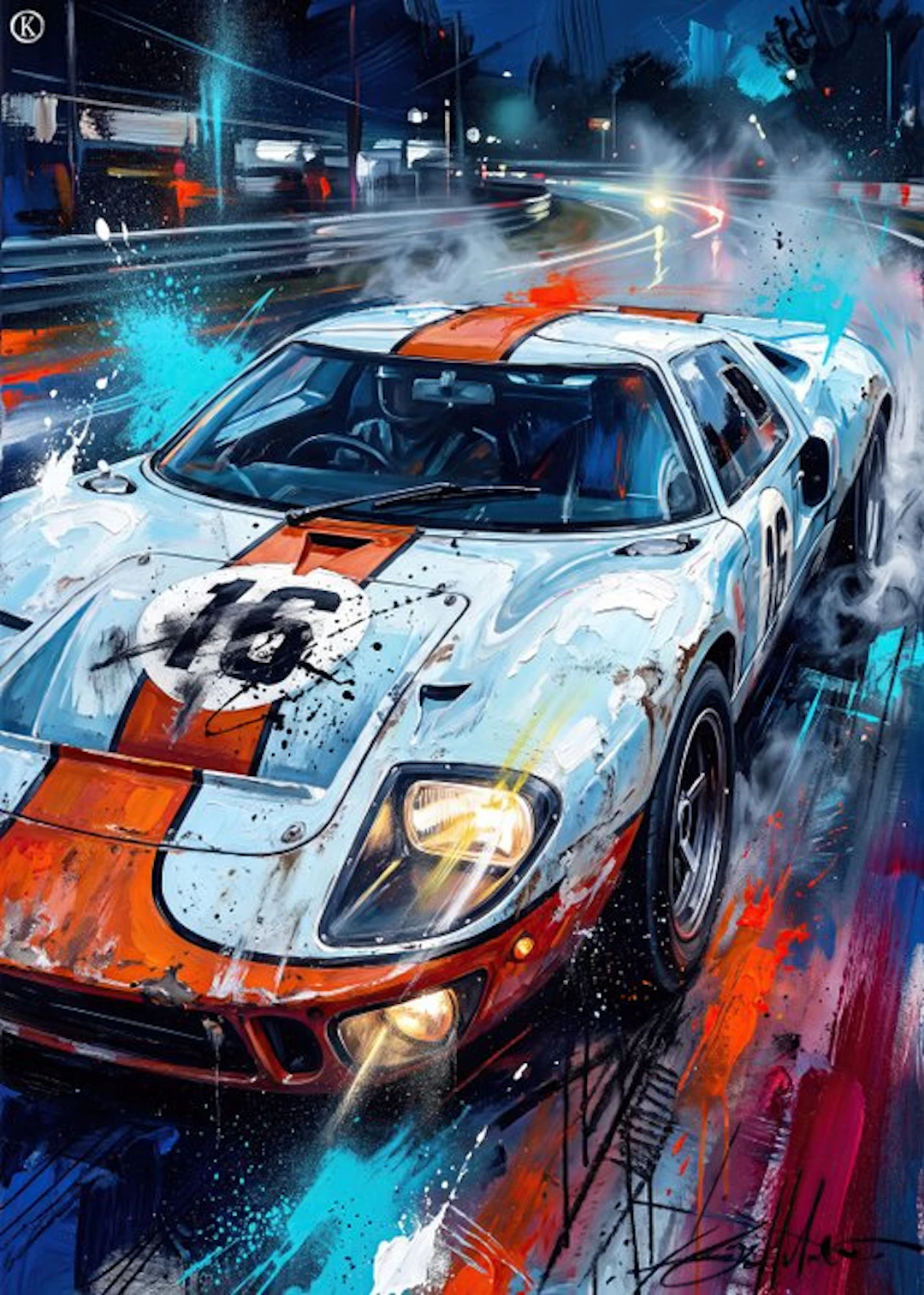 Kleury.art - [XL Canvas] "Gulf Livery at Le Mans” by Kleury.art (1/5)