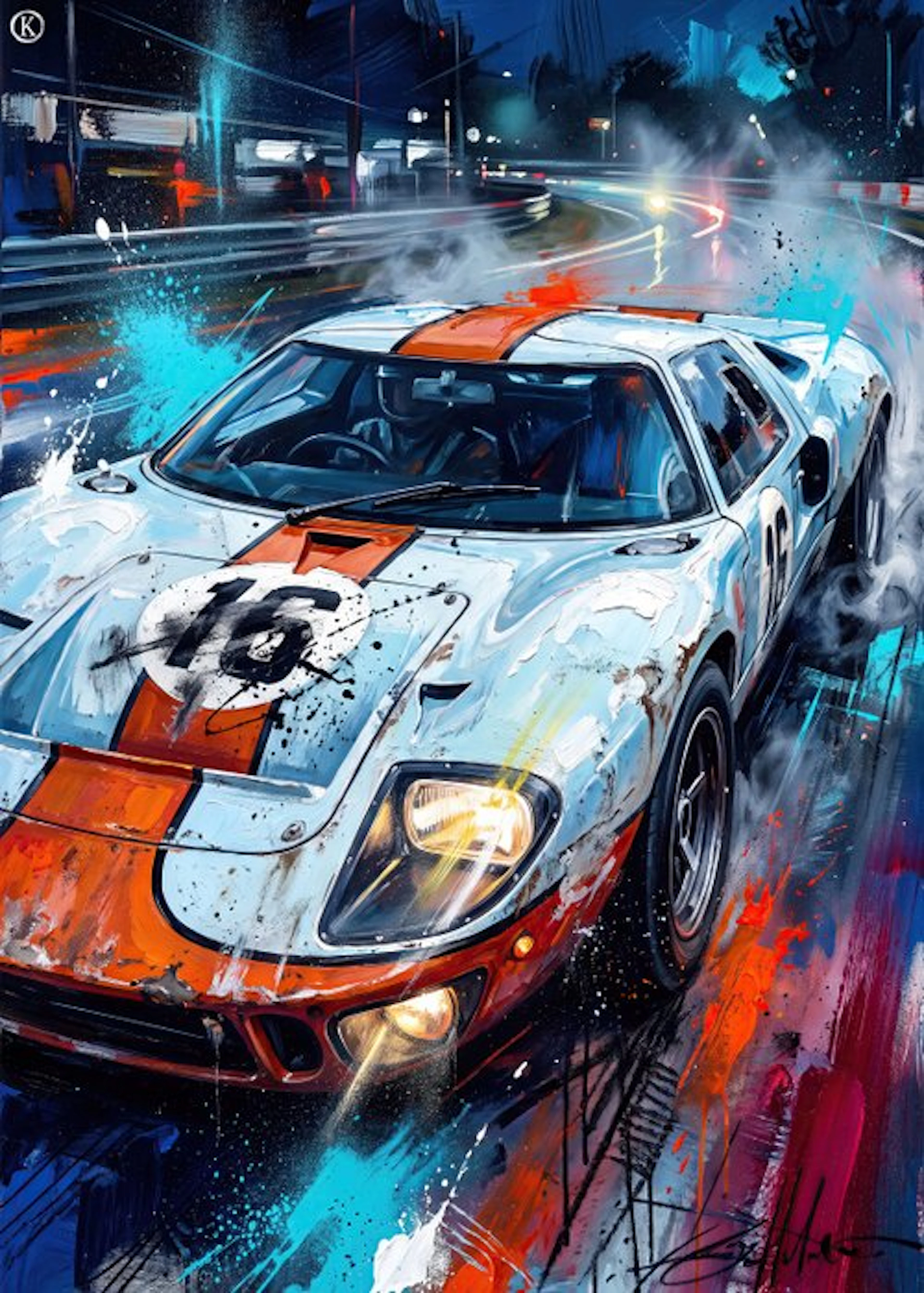 Kleury.art - [XL Canvas] "Gulf Livery at Le Mans” by Kleury.art (1/5)