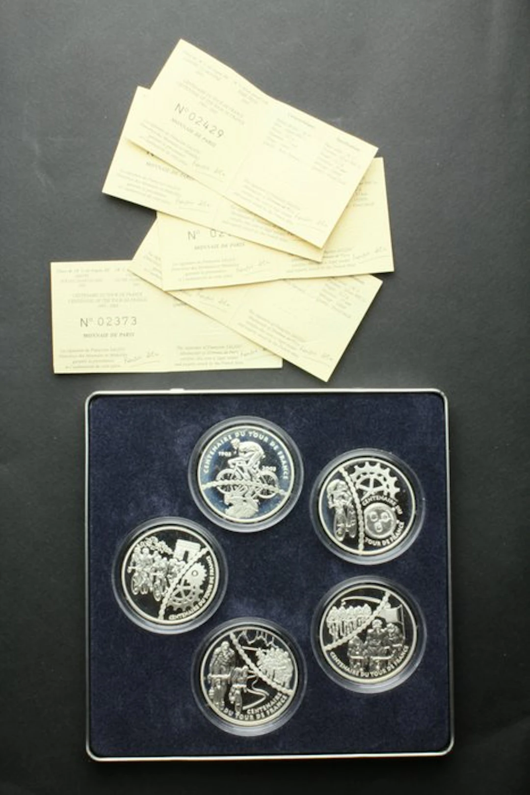 France. 1 1/2 Euro 2003 "Tour de France" (5 monnaies) Proof