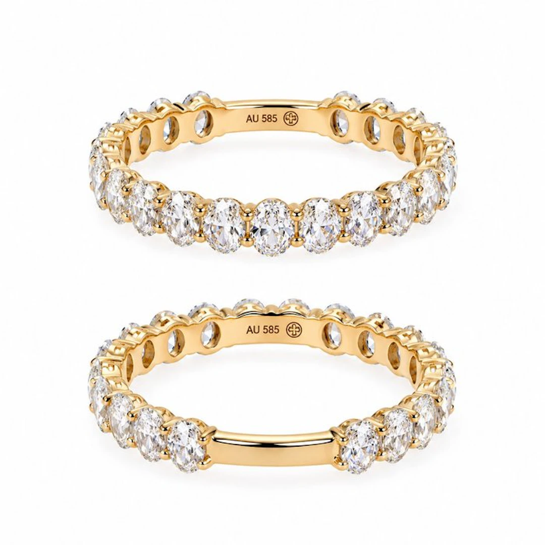 No reserve price - Ring - 14 kt. Yellow gold - 2.00ct. tw. Diamond (Lab-grown)