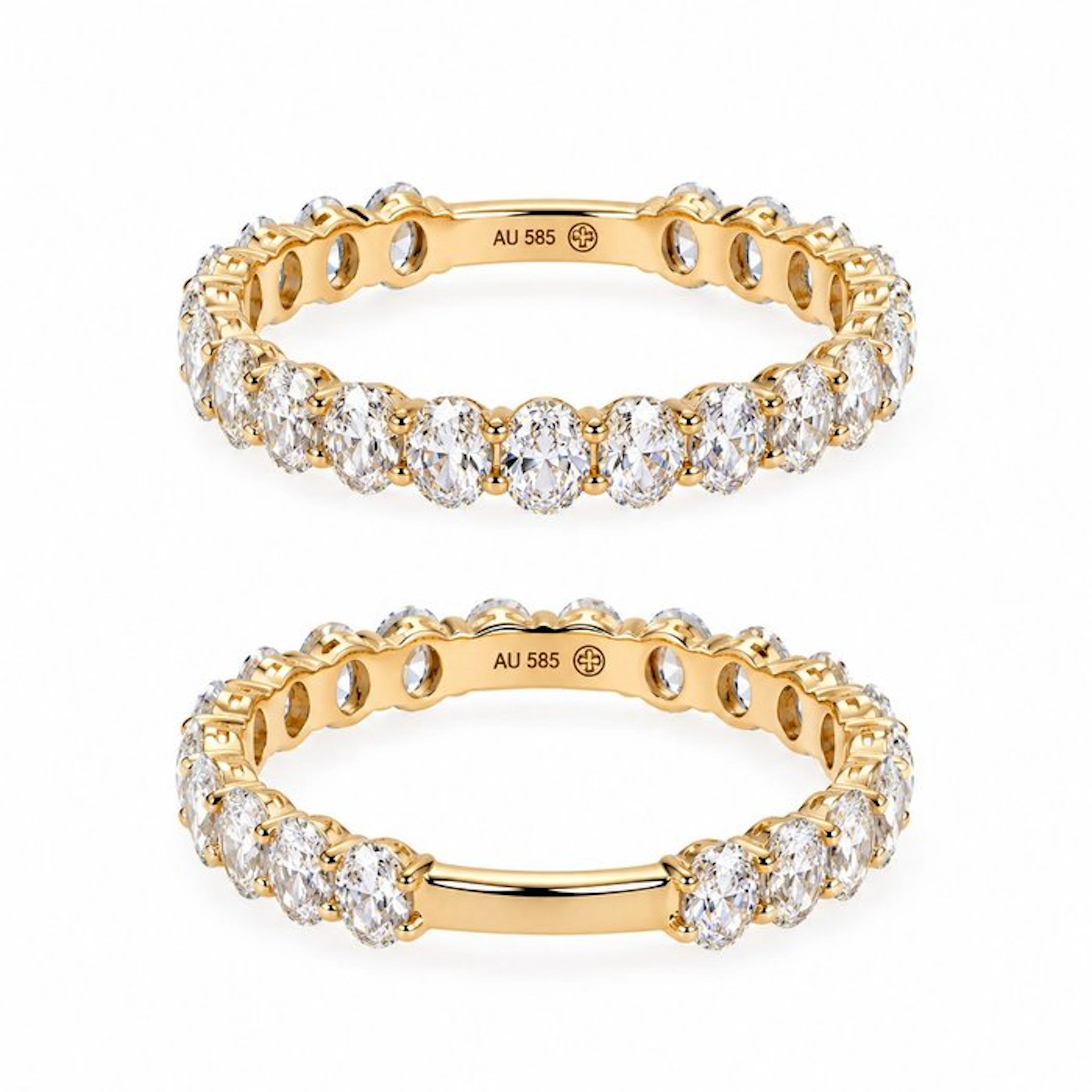 No reserve price - Ring - 14 kt. Yellow gold - 2.00ct. tw. Diamond (Lab-grown)