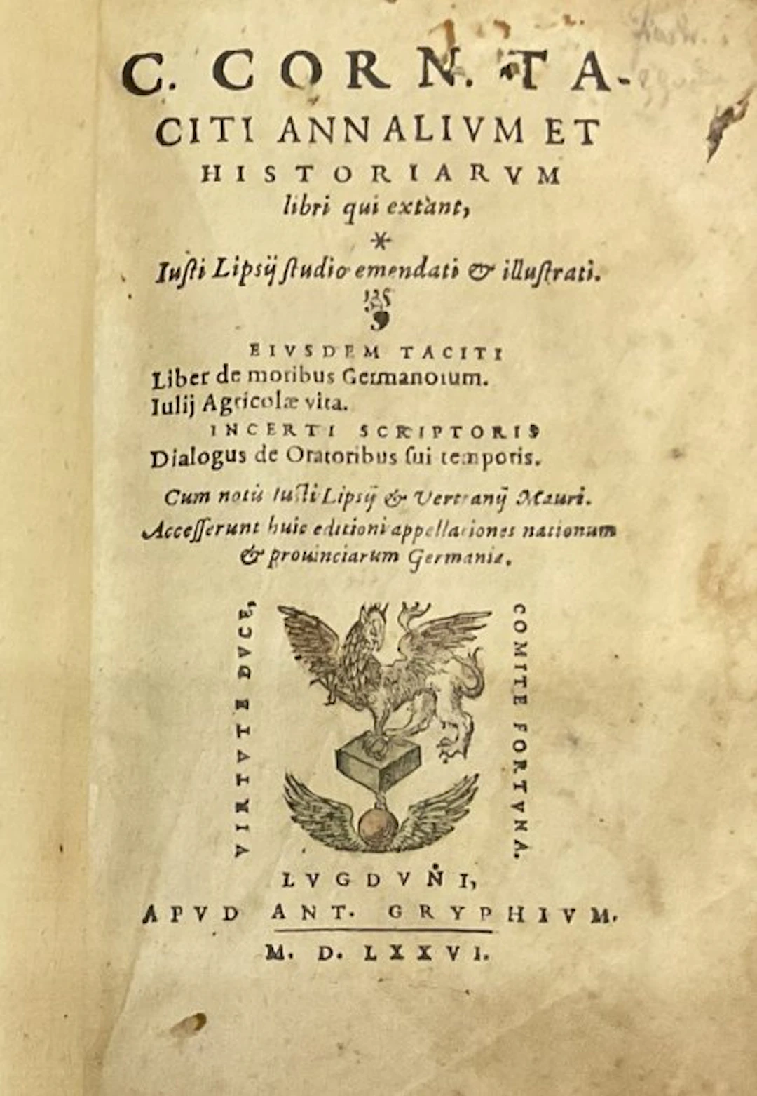 Justus Lipsius - C. Cornelii Taciti Opera - 1576