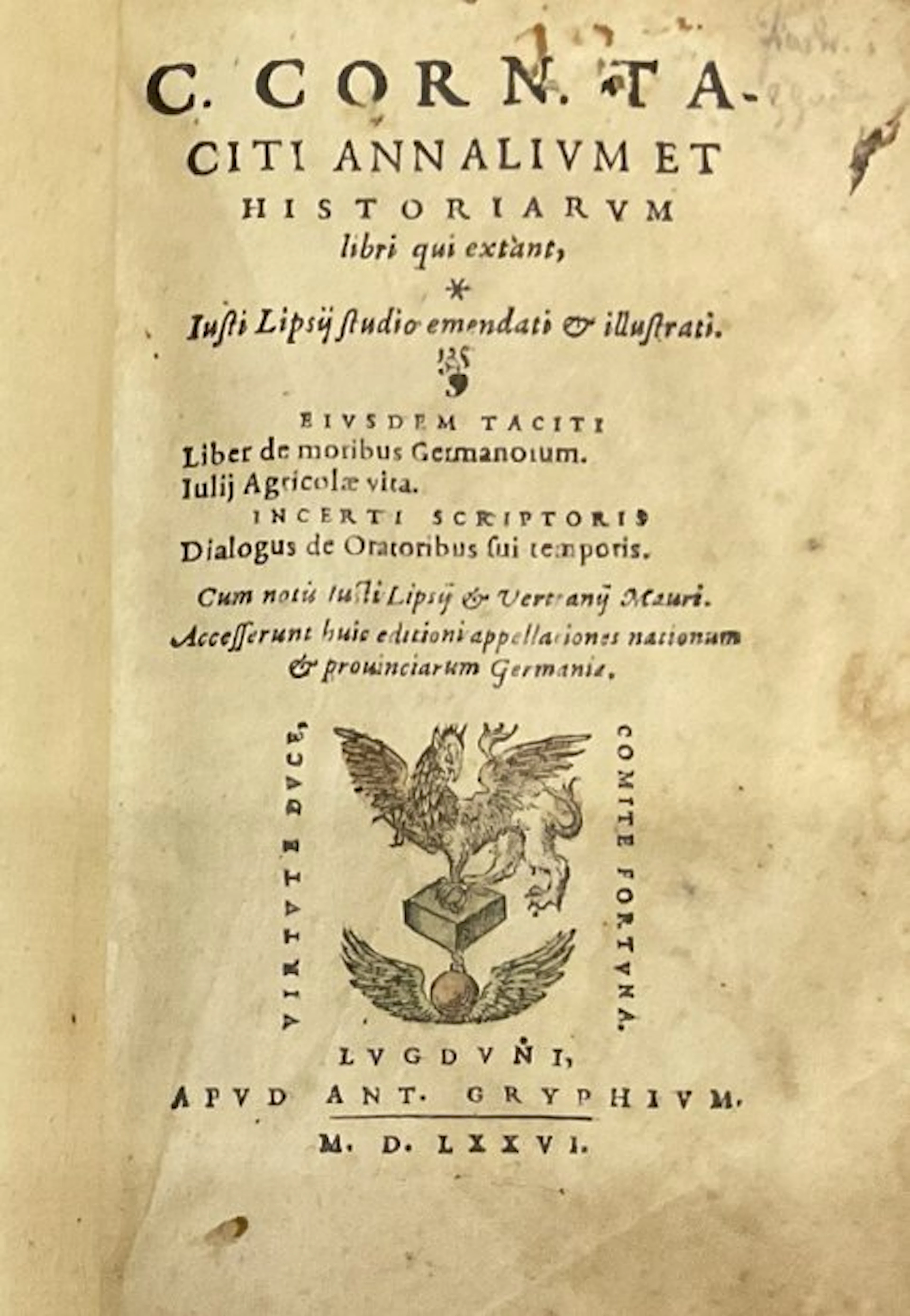 Justus Lipsius - C. Cornelii Taciti Opera - 1576