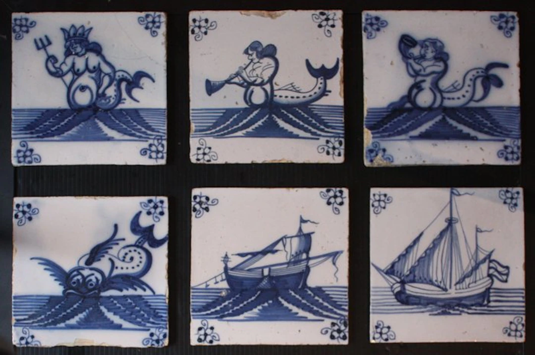 Antique Tile (6) - Diverse maritime scenes - Delft