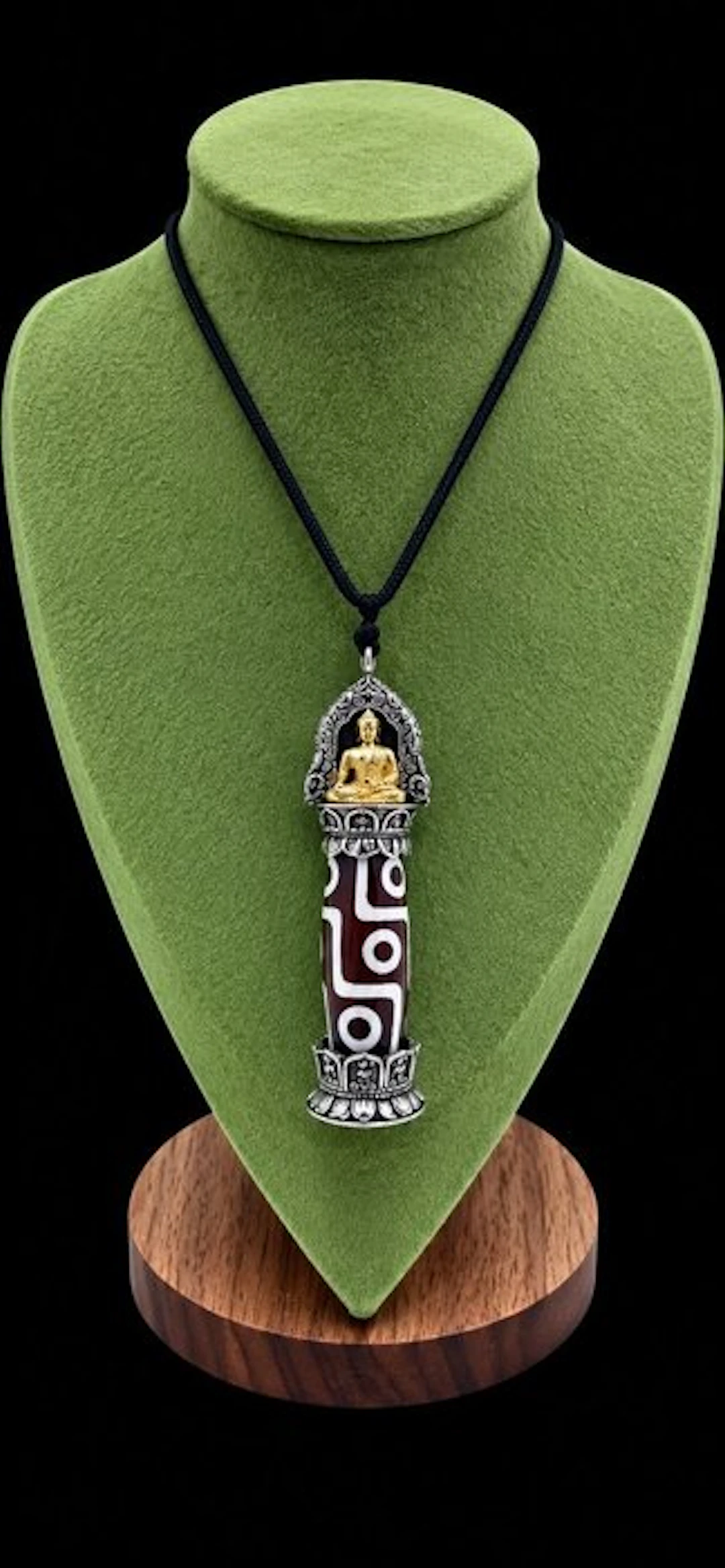 9-Eye Dzi Bead Amulet Pendant - Wealth and Prosperity Amulet - Pendant