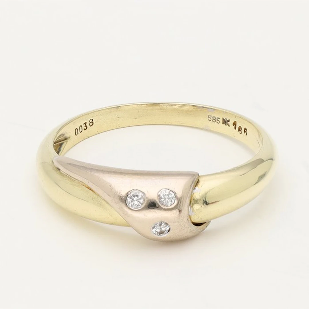 Ring - 14 kt. Yellow gold - Brilliant diamond
