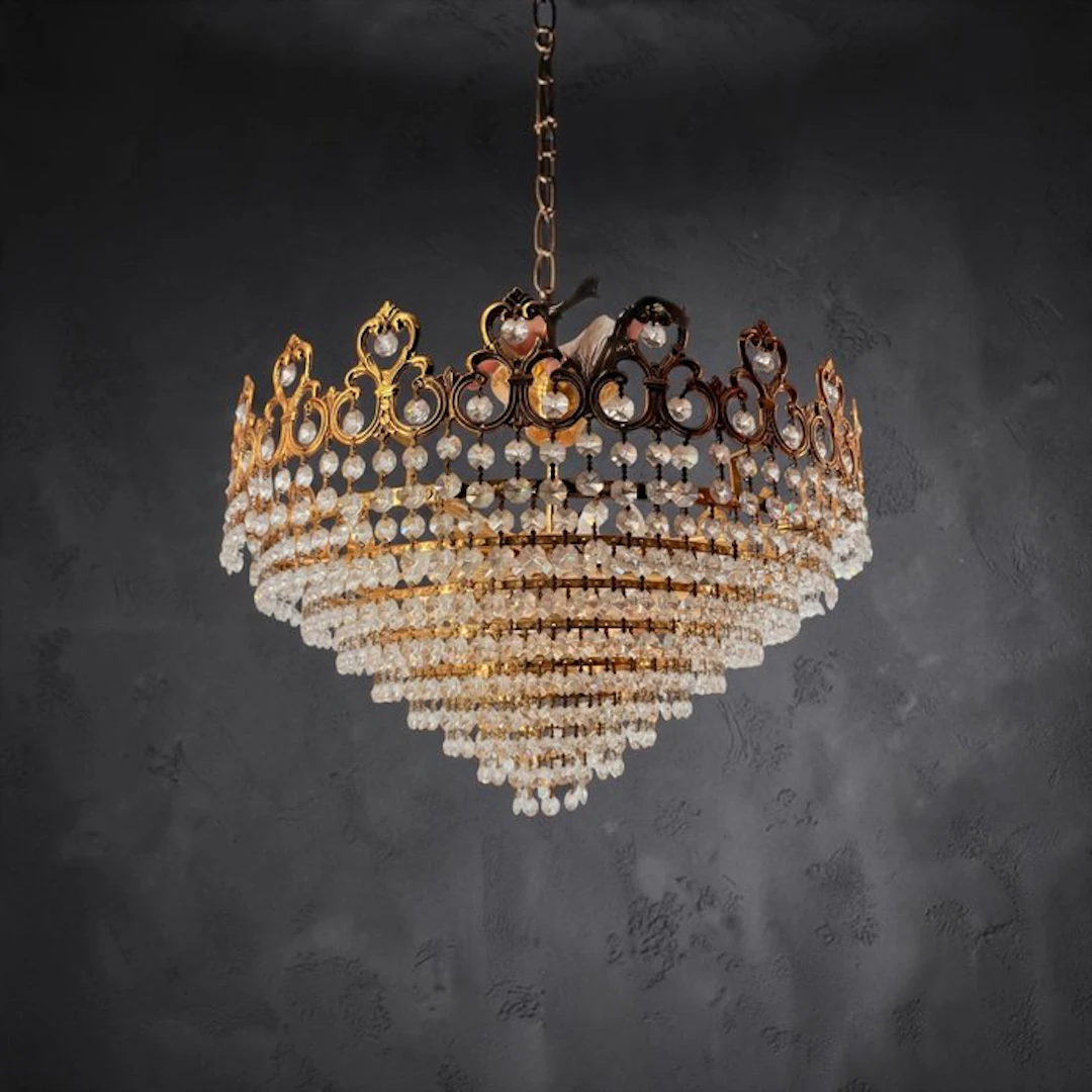 Hanging lamp - Brass, Crystal - Diamond Spider